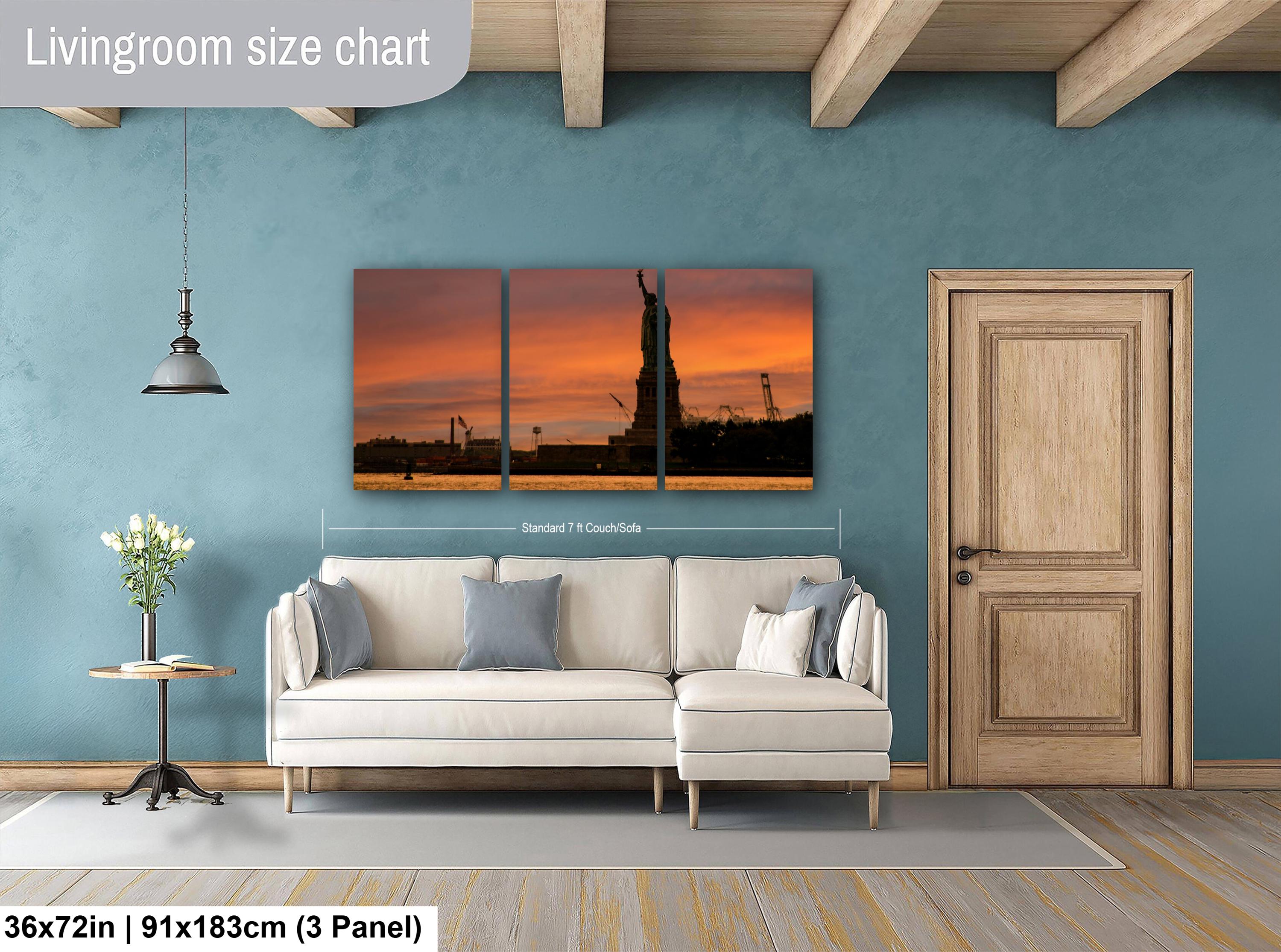 Statue of Liberty Print – NYC Skyline Art With Vibrant Sunset Cityscape