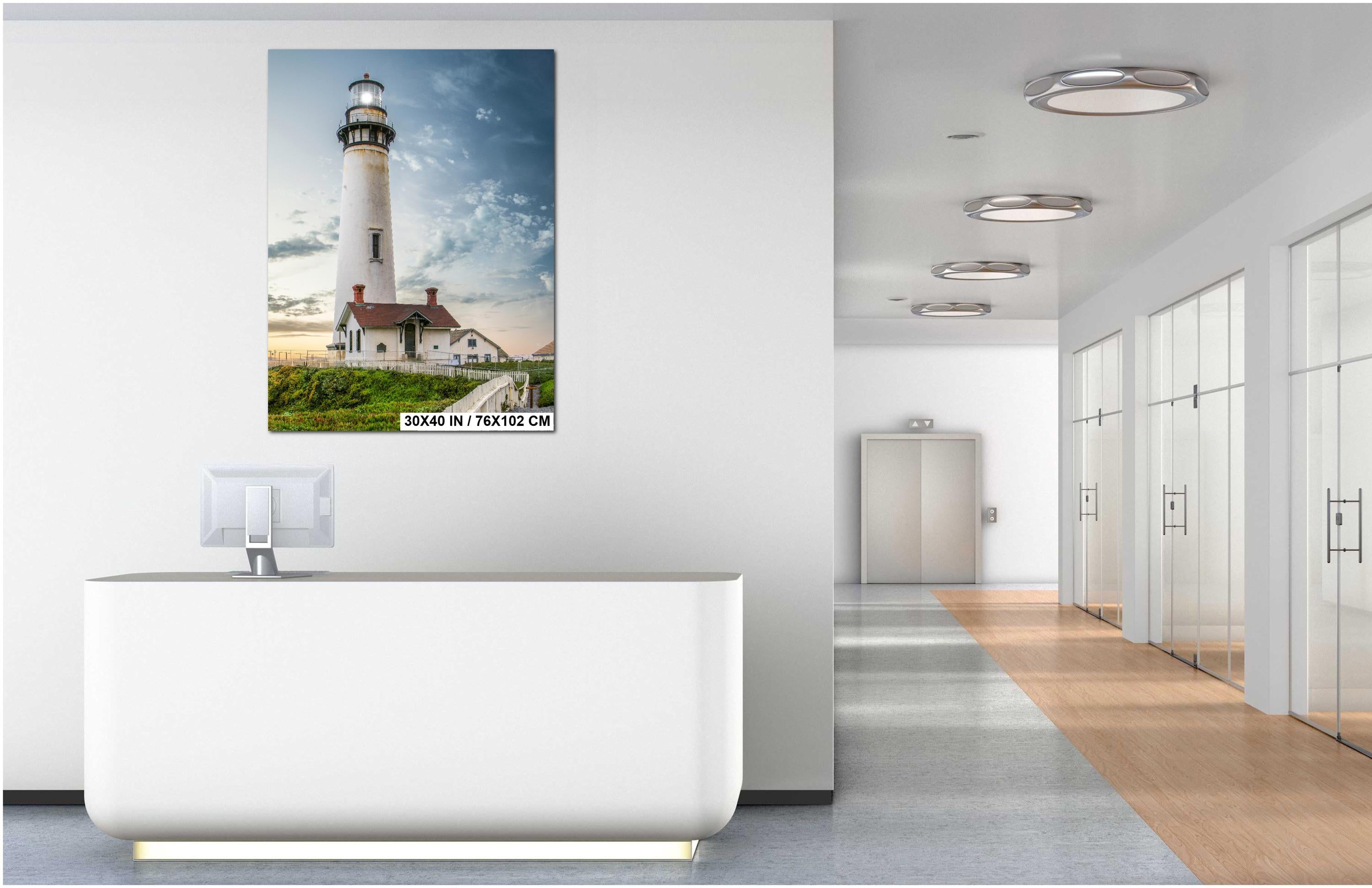 Lighthouse Wall Art – Coastal Photo Print of Pidgeon Point Rustic Decor