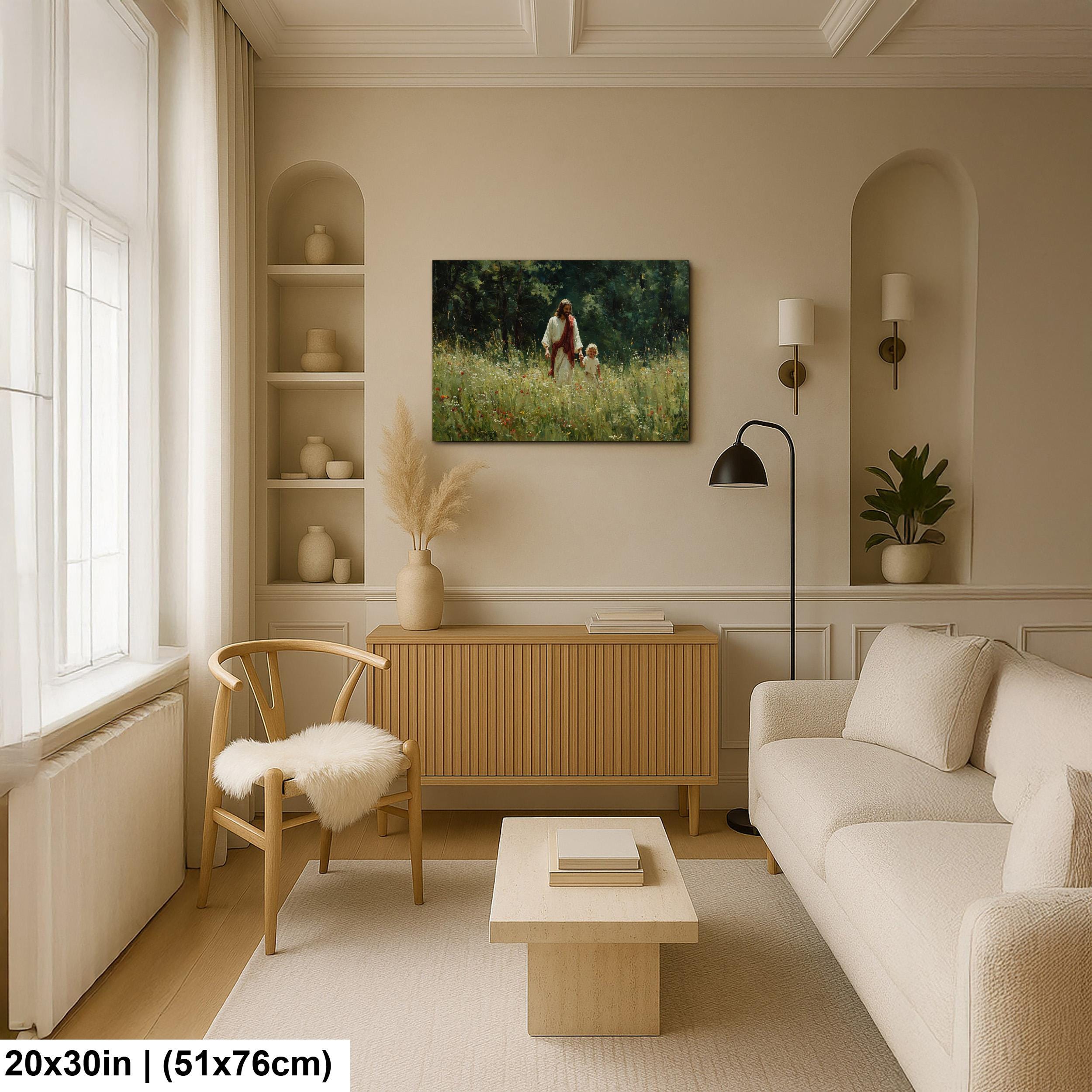 Christian Religious Wall Art – Jesus and Child Painting | Blessed Children Art Print