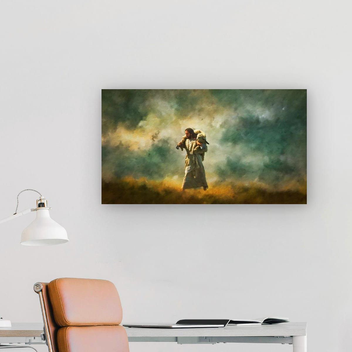 Christian Art Print – Jesus and Lamb Religious Wall Decor | Faith Inspired Art