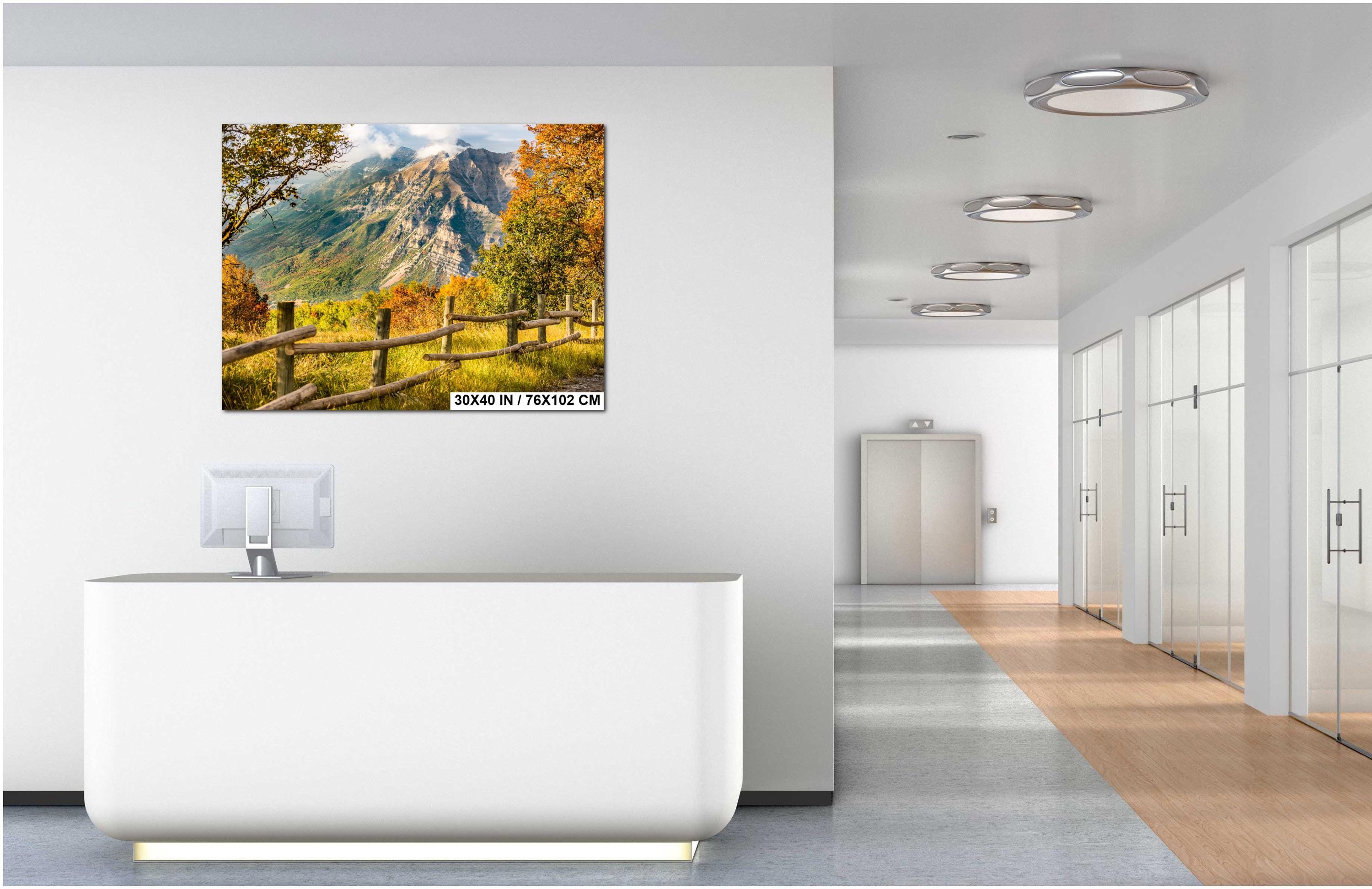 Autumn Mountain Landscape Print - Wasatch Mountains Art | Vibrant Leaf Artwork