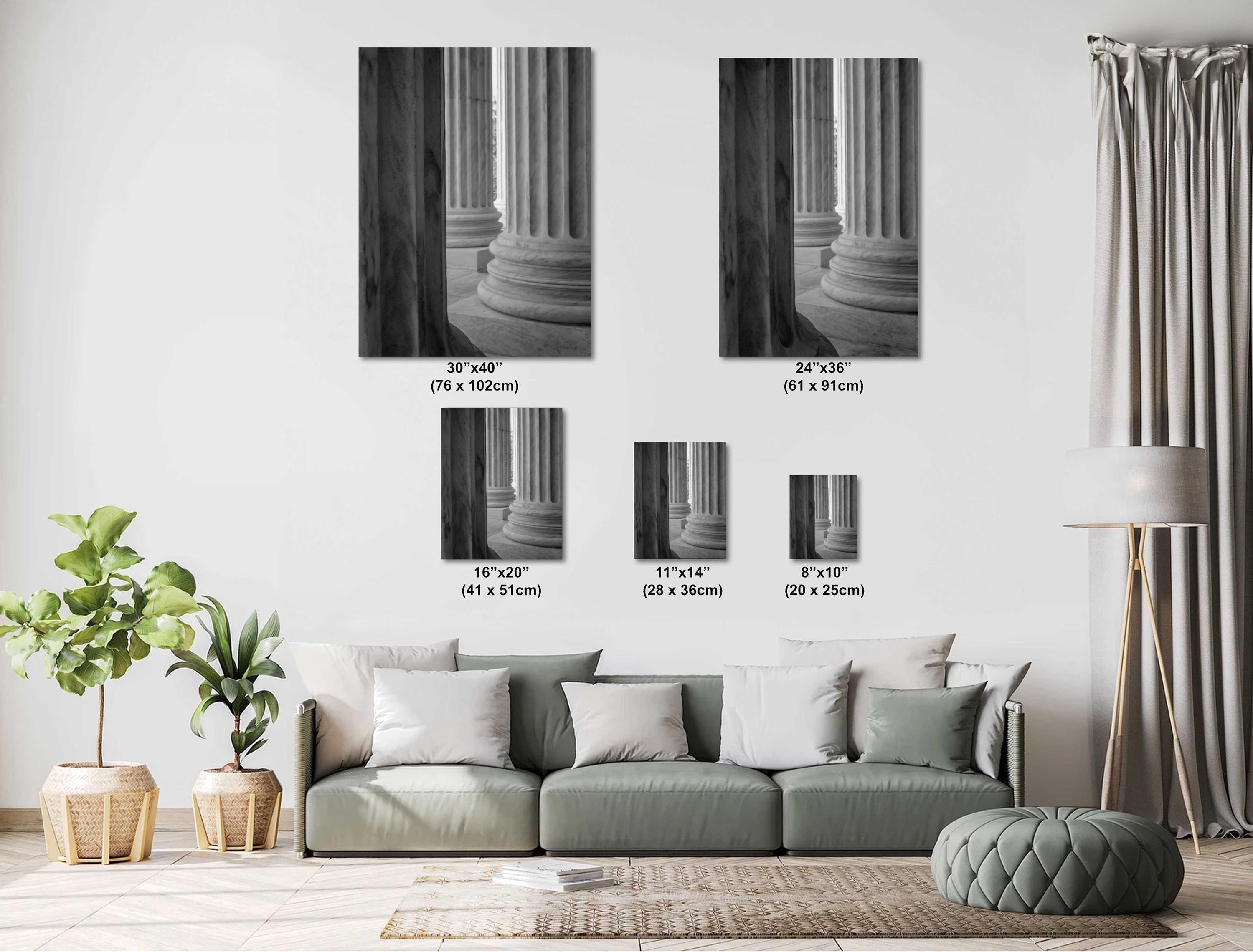 Marble Columns Photography – Supreme Court Architectural Wall Art | Classic Capital Decor