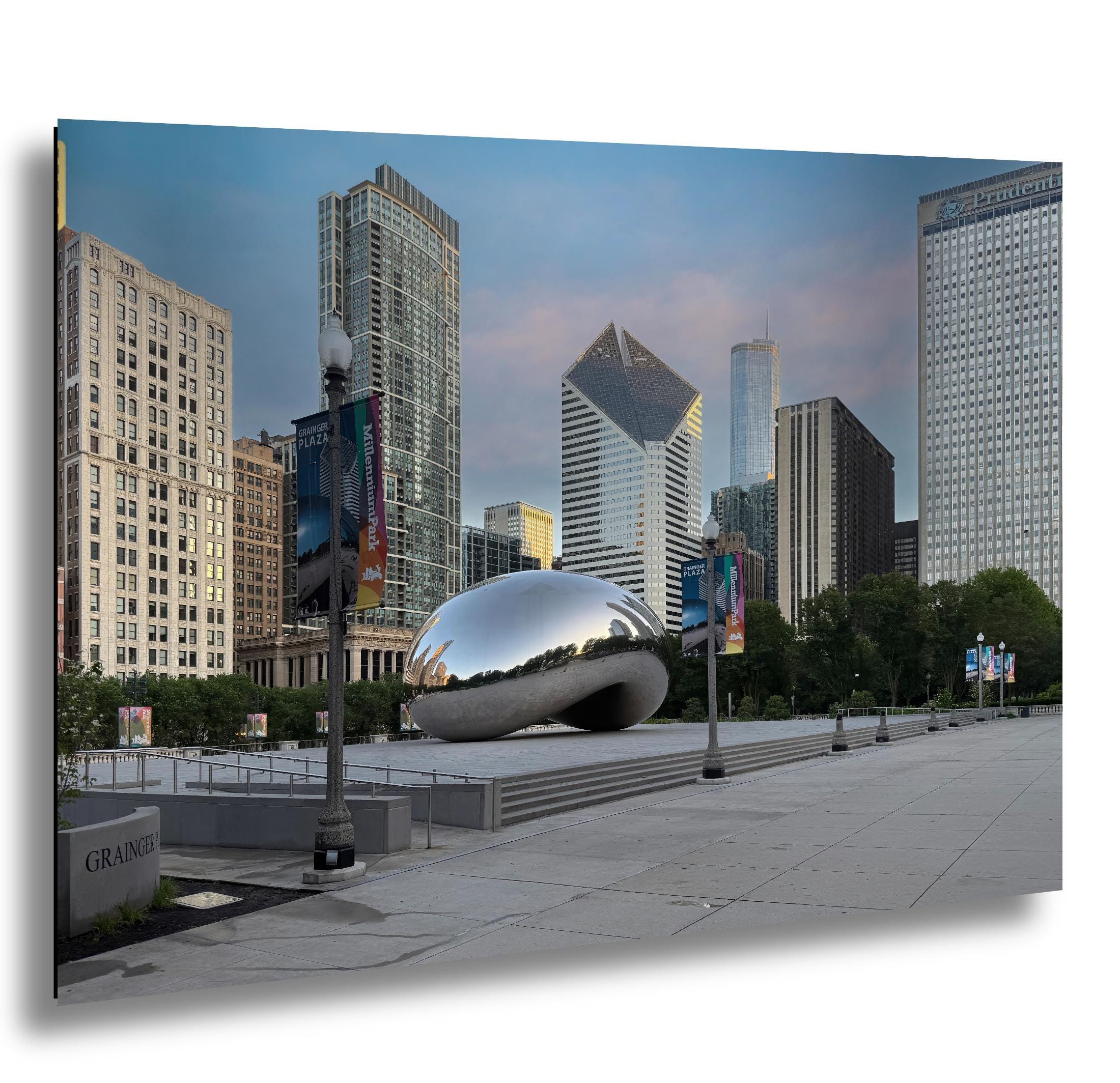 Chicago Bean Photography Print – Urban Landmark Art | Reflective Sculpture Wall Decor