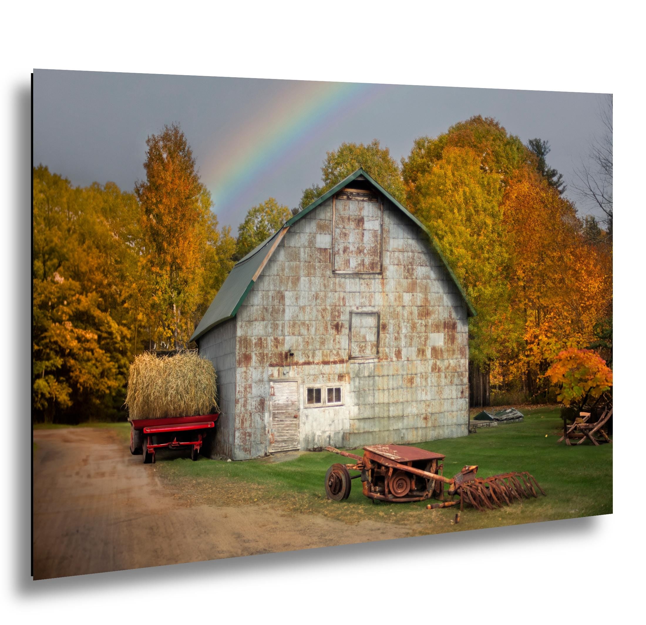 Adirondack Autumn Print - Rustic Wall Art Featuring Vintage Wagon & Fall Foliage