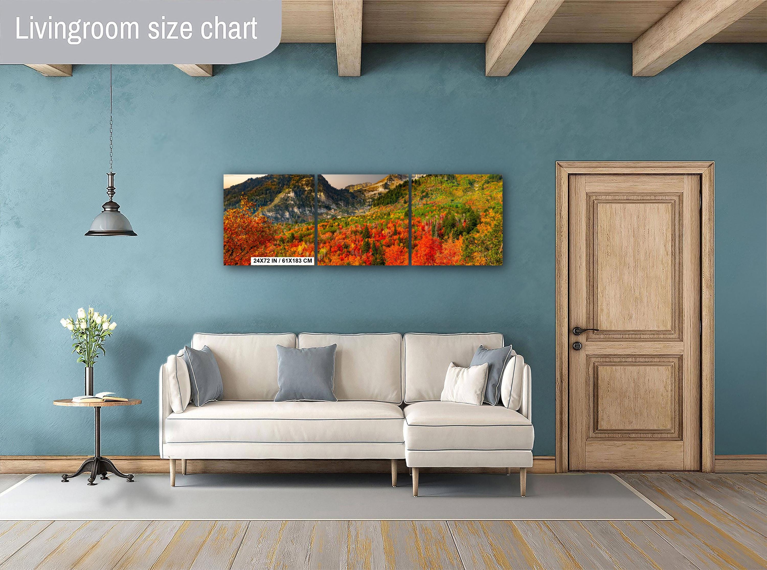 Wasatch Mountains Wall Art – Autumn Mountain Print With Vibrant Fall Colors