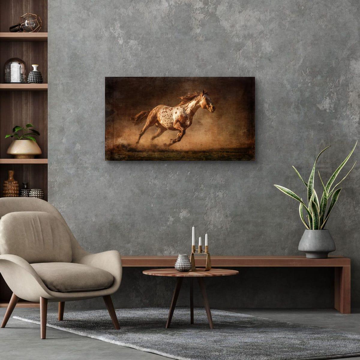 Palomino Art Print - Rustic Western Wall Art | Sunset Horse Painting Decor