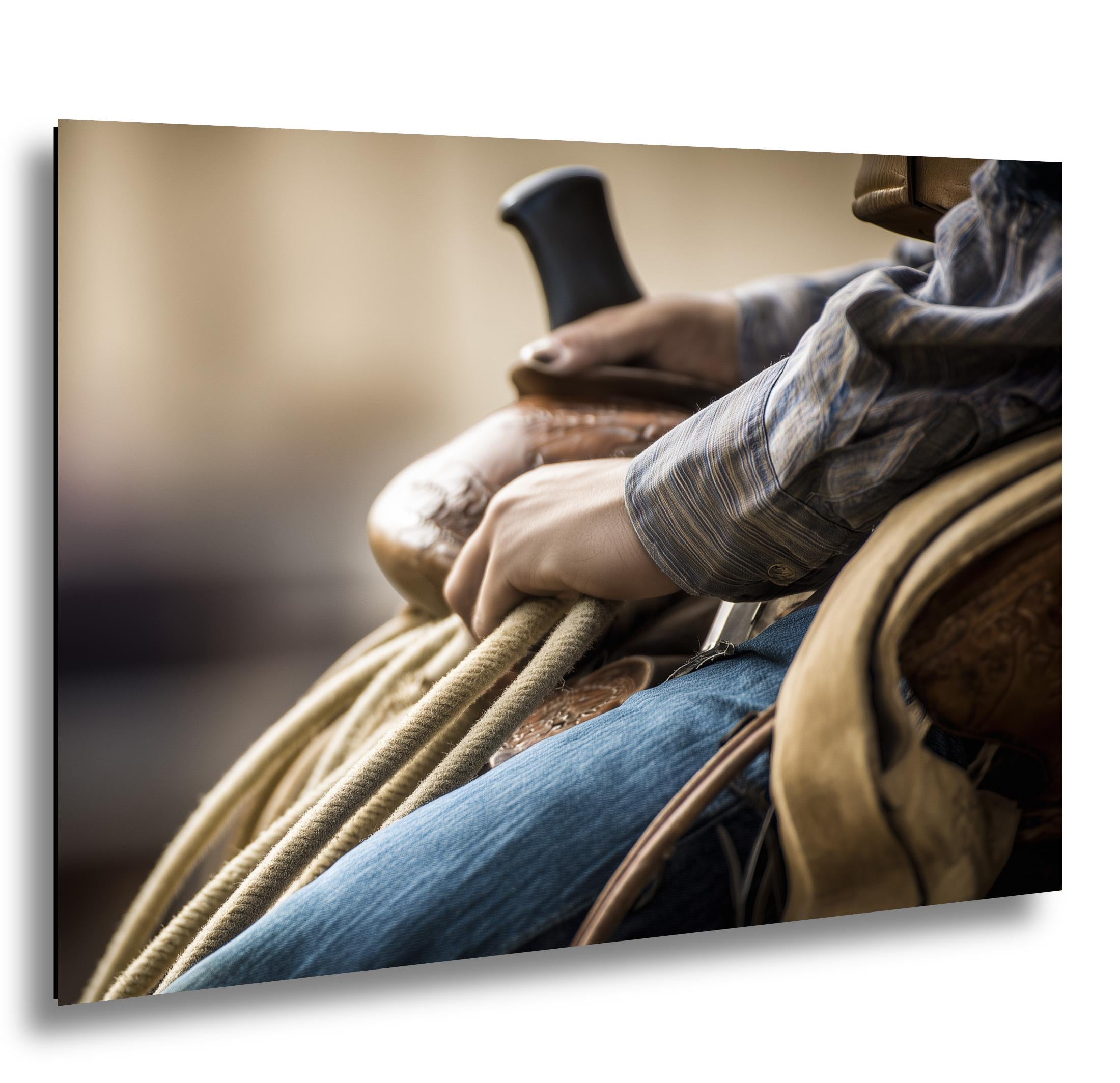 Cowboy Art Print - Rustic Western Style Rodeo Wall Art For Home Decor