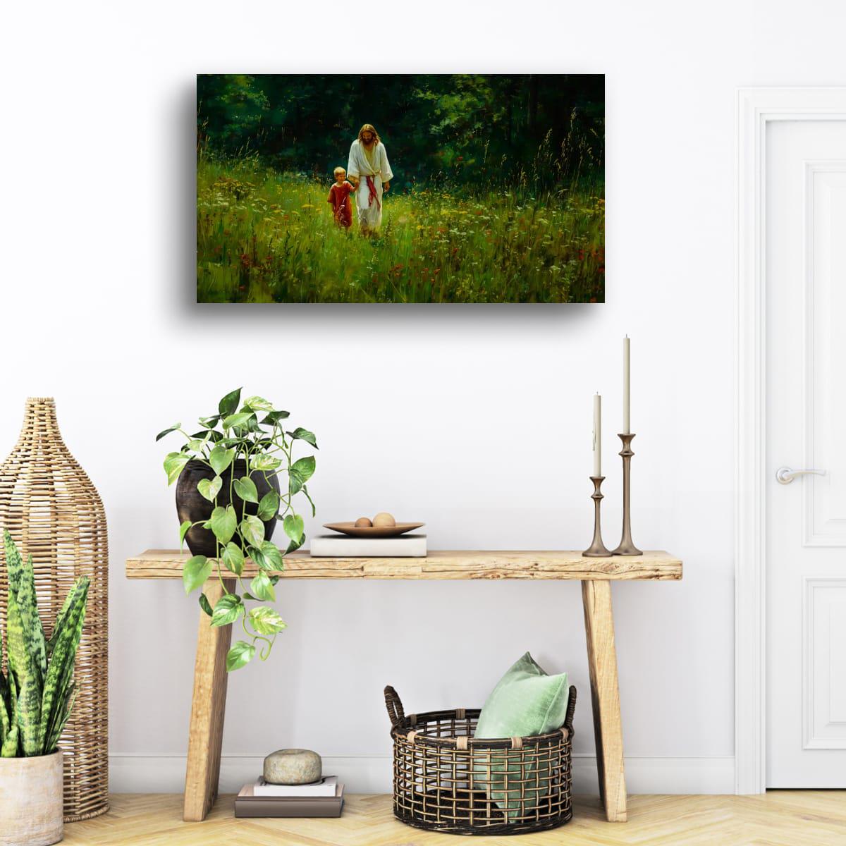 Christian Religious Art – Jesus and Child Painting | Blessed Children Wall Decor