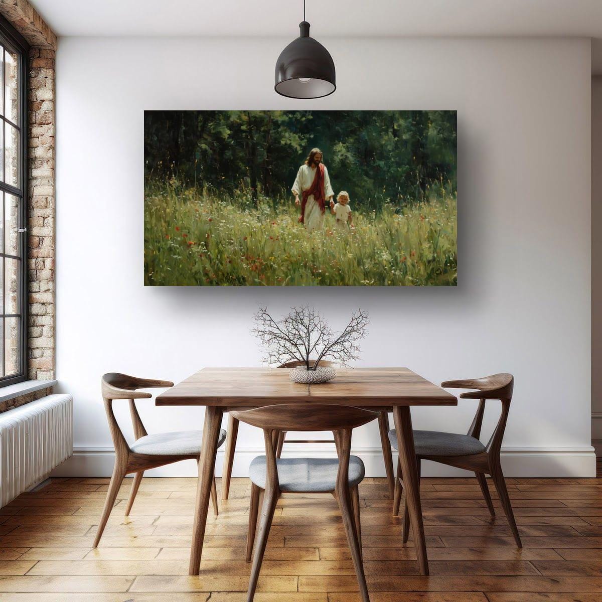 Christian Religious Wall Art – Jesus and Child Painting | Blessed Children Art Print