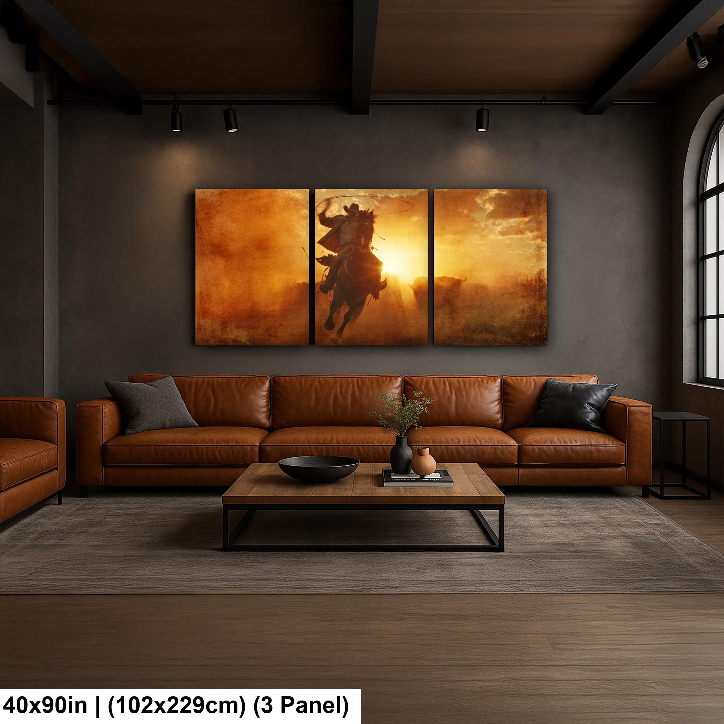 Cowboy Art Print Featuring Rustic Western Style | Texas Ranch Wall Art Decor