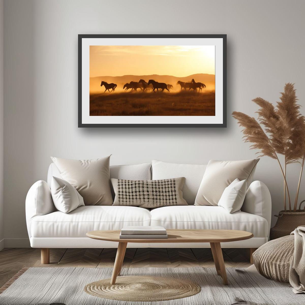 Wild Horses Art Print – Rustic Western Wall Art With Sunset Horse Scene