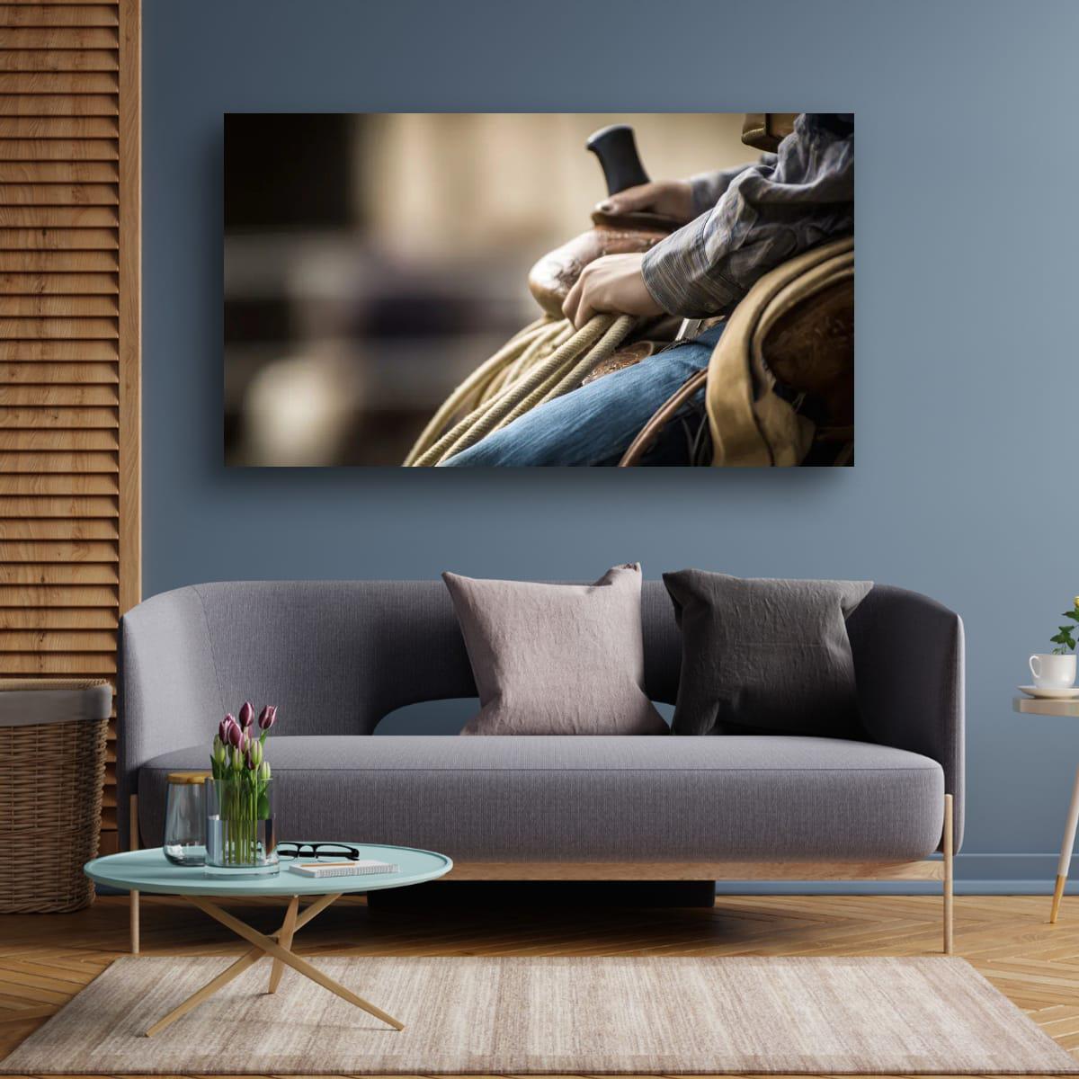 Cowboy Art Print - Rustic Western Style Rodeo Wall Art For Home Decor