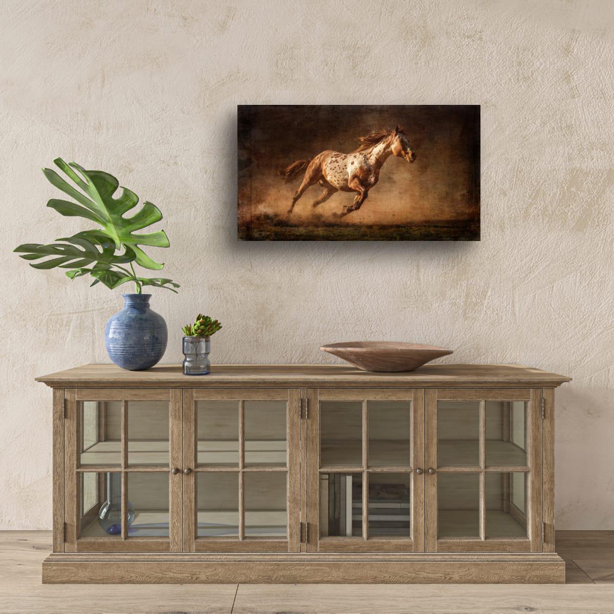 Palomino Art Print - Rustic Western Wall Art | Sunset Horse Painting Decor