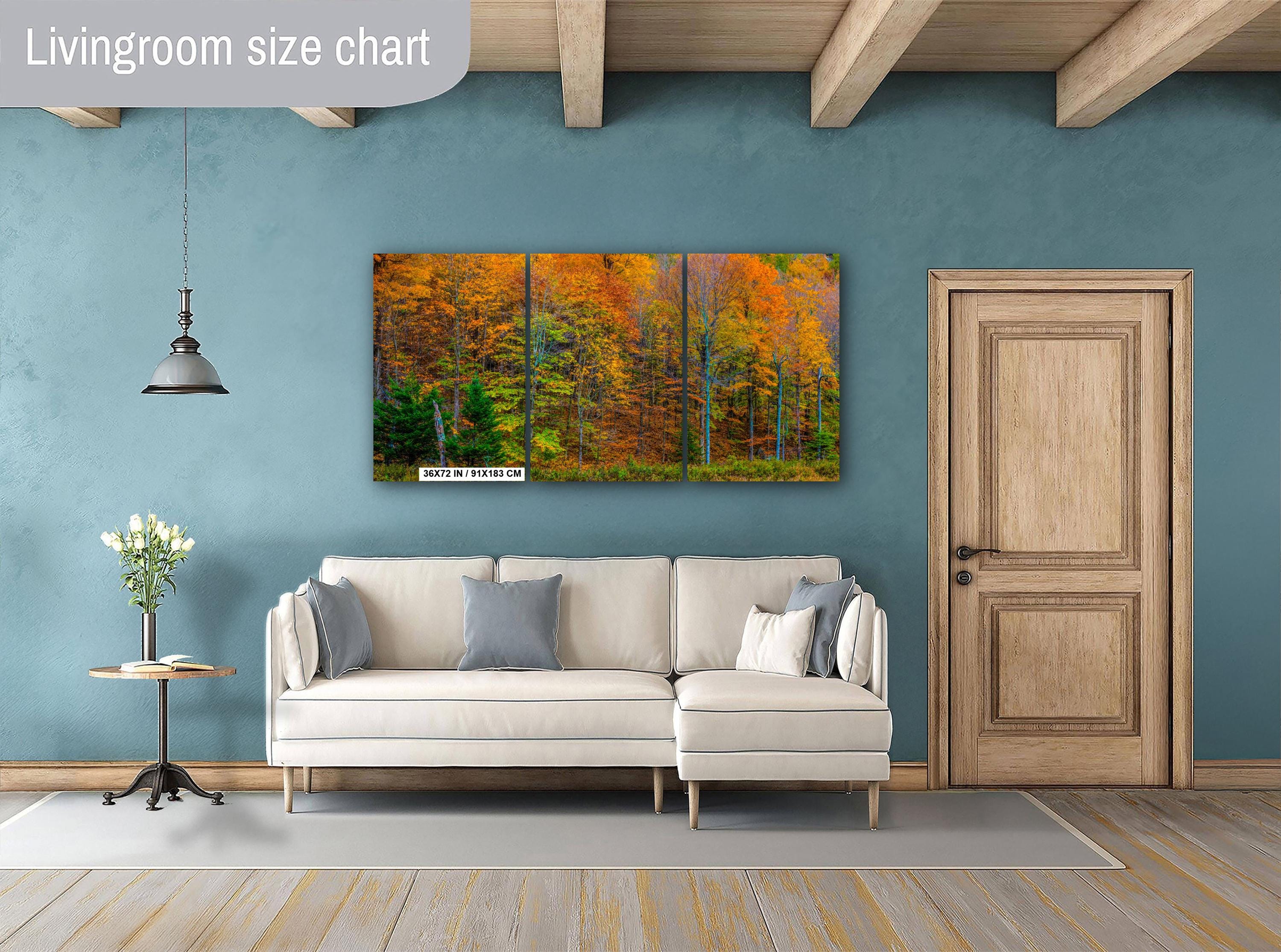Adirondack Autumn Wall Art – Vibrant Fall Foliage Photography Print with Fiery Maple Leaves