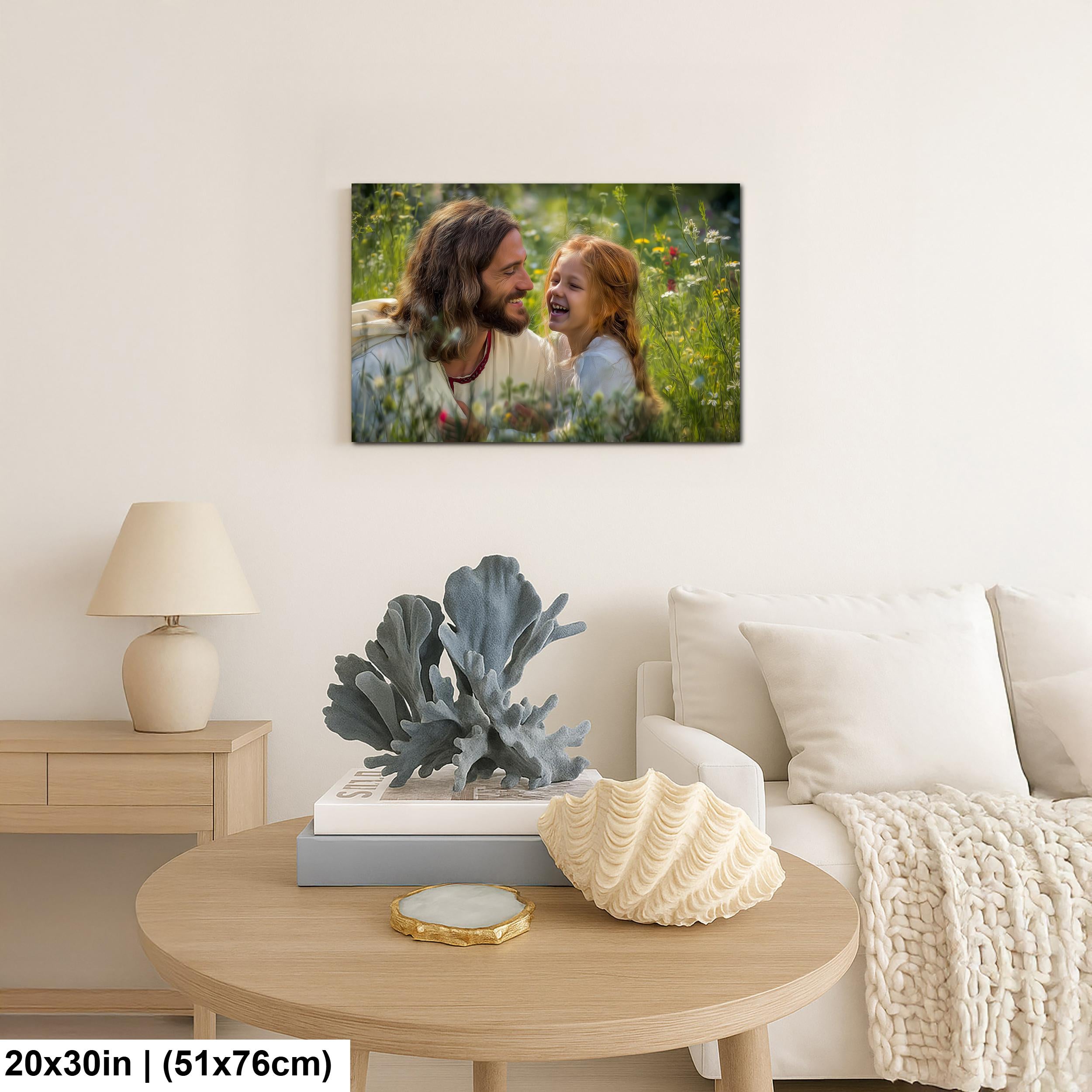 Christian Religious Wall Art – Jesus and Children Painting | Blessed Little Children Art