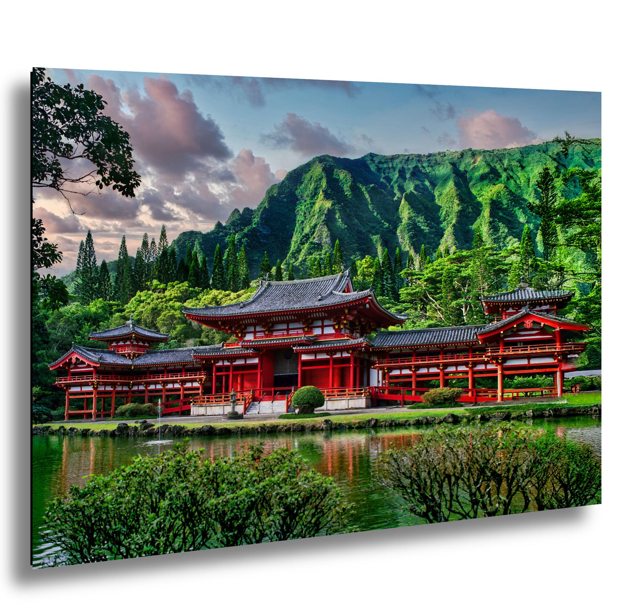 Byodo Temple Photo Print – Hawaiian Wall Decor With Serene Koi Pond Art