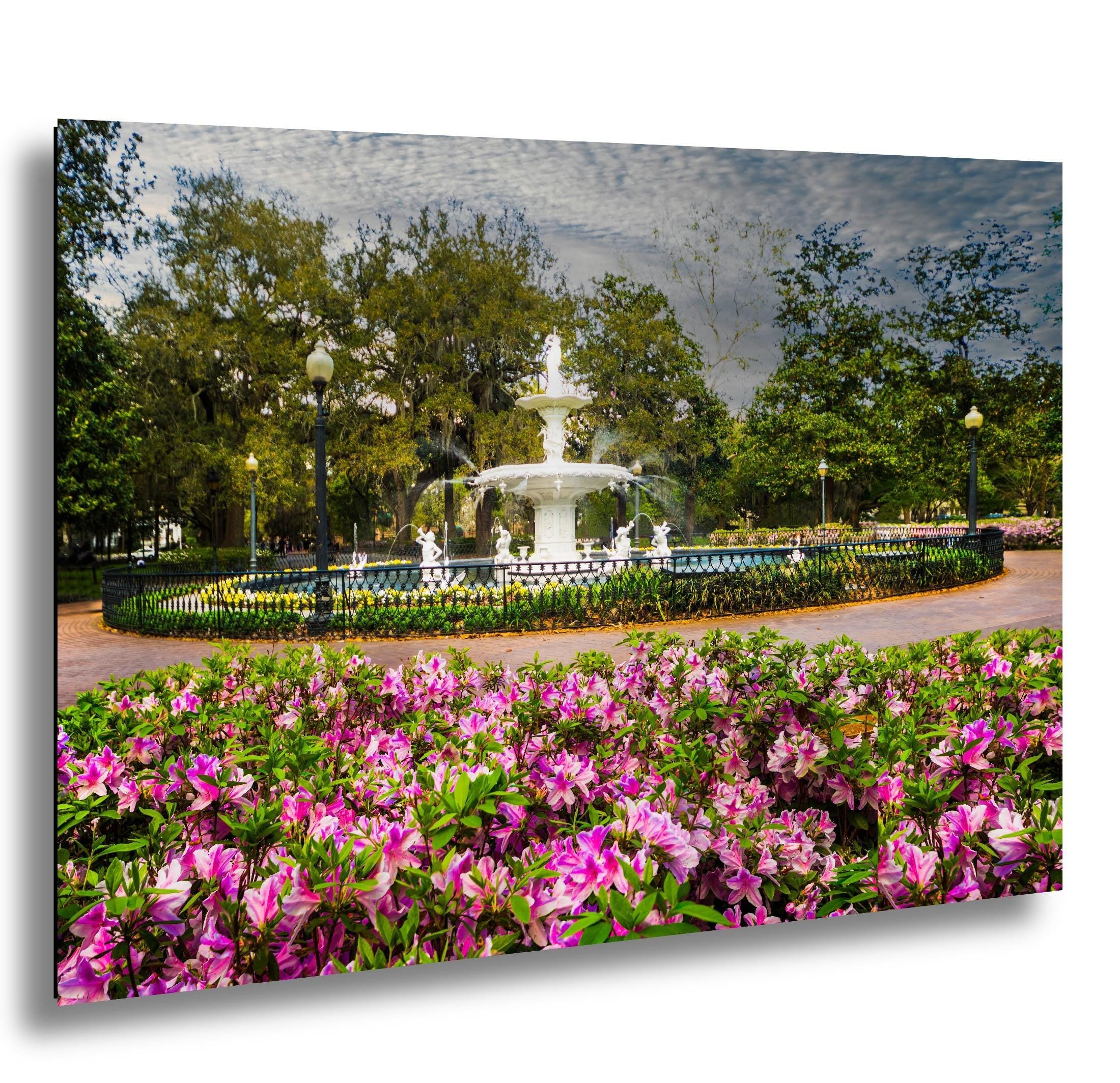 Savannah Forsyth Fountain Print – Historic Southern Landmark Photography Art