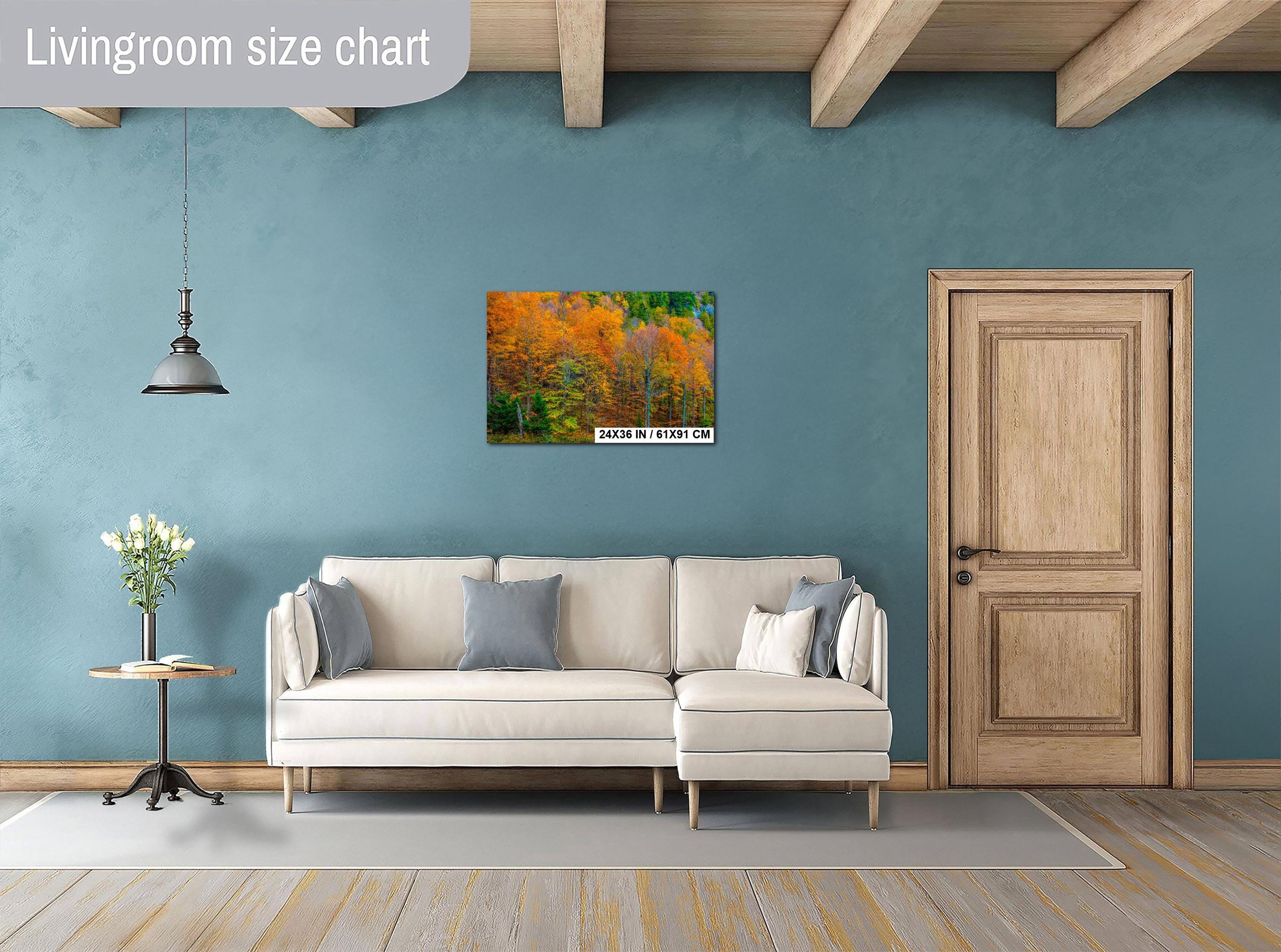 Adirondack Autumn Wall Art – Vibrant Fall Foliage Photography Print with Fiery Maple Leaves