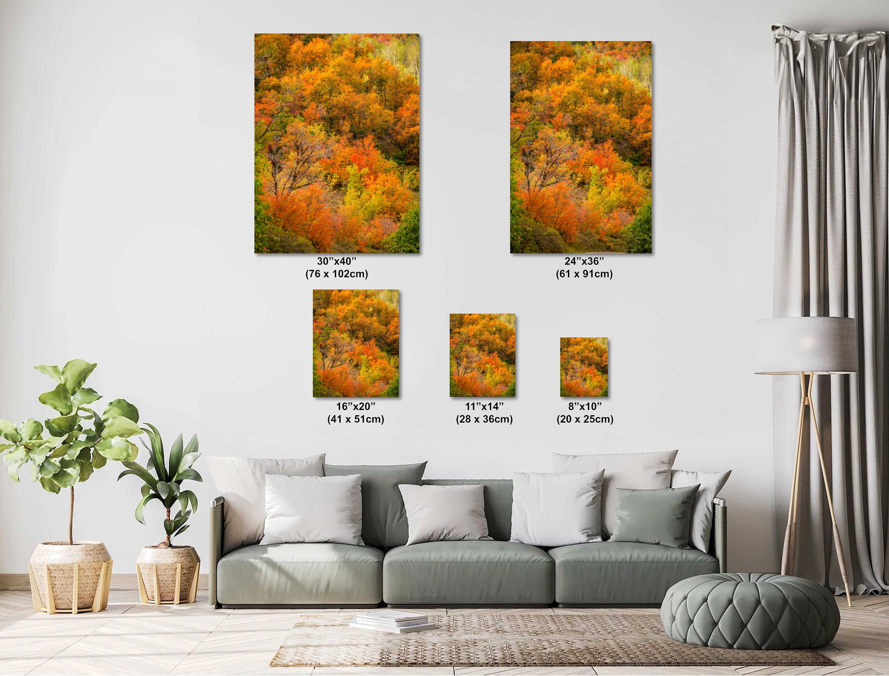 Autumn Mountain Landscape | Wasatch Fall Print - Vibrant Leaf Colors & Scenic Views