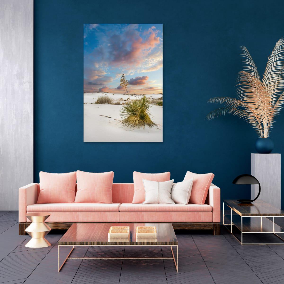 White Sand Dunes Art - New Mexico Landscape Print | Serene Desert Wall Decor