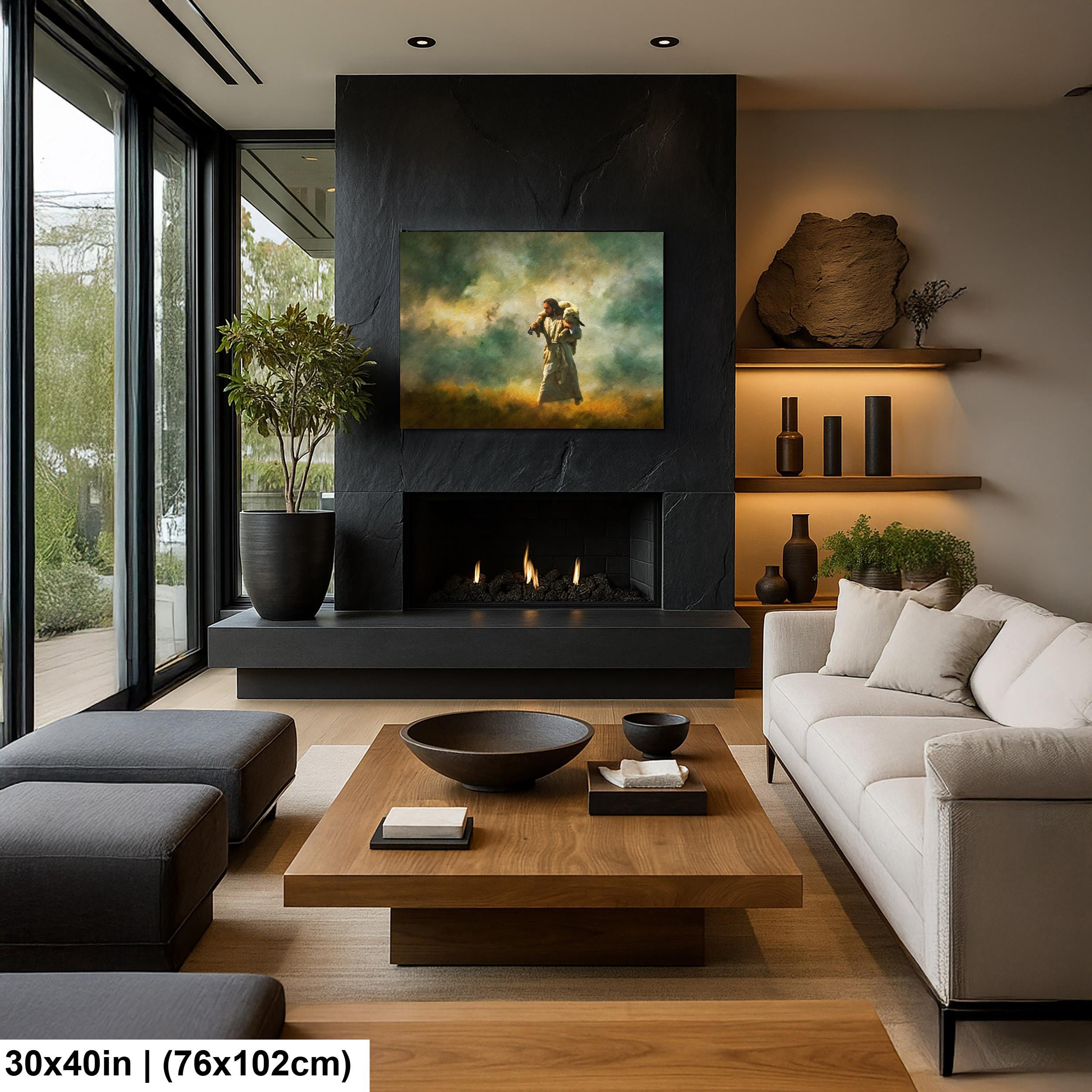 Christian Art Print – Jesus and Lamb Religious Wall Decor | Faith Inspired Art