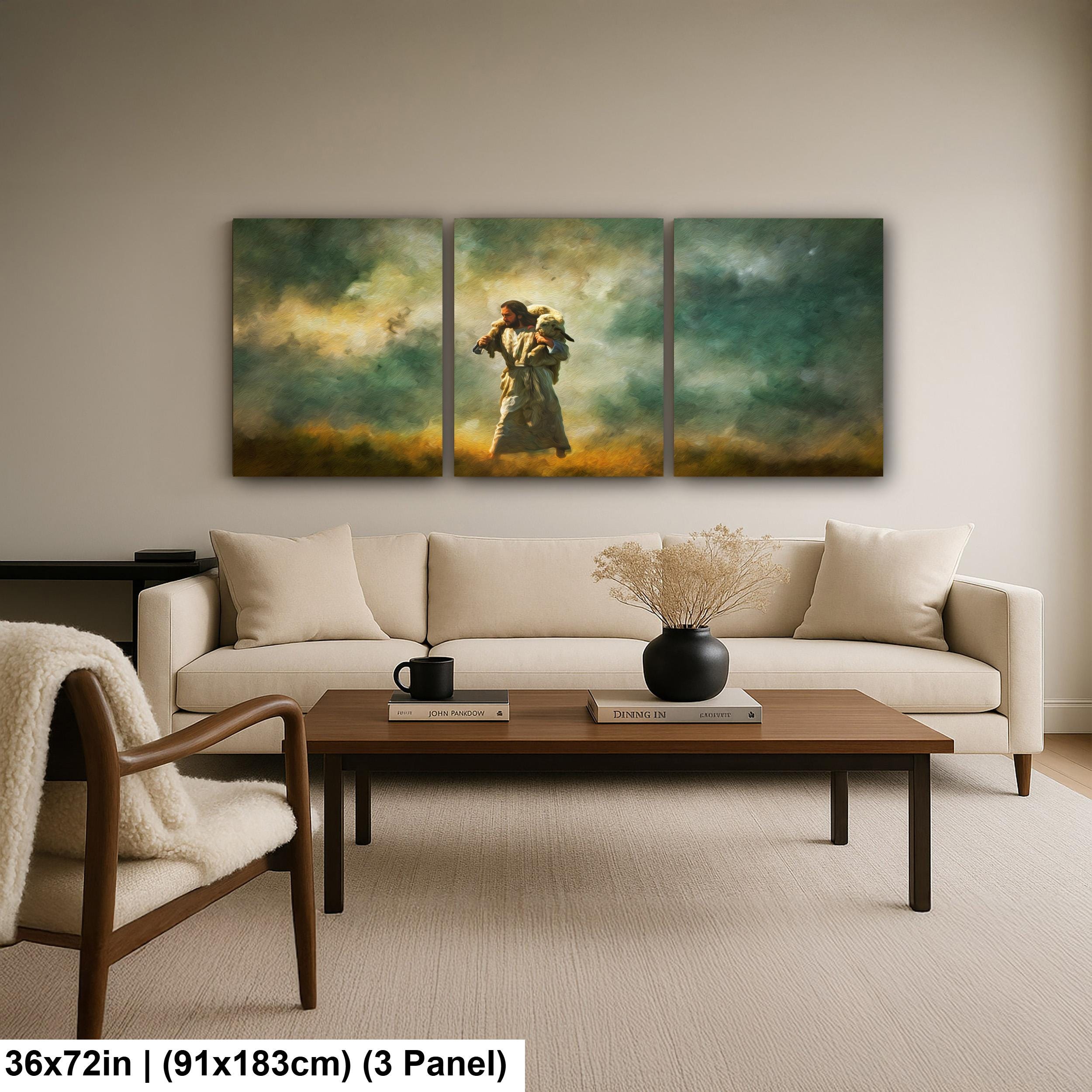 Christian Art Print – Jesus and Lamb Religious Wall Decor | Faith Inspired Art
