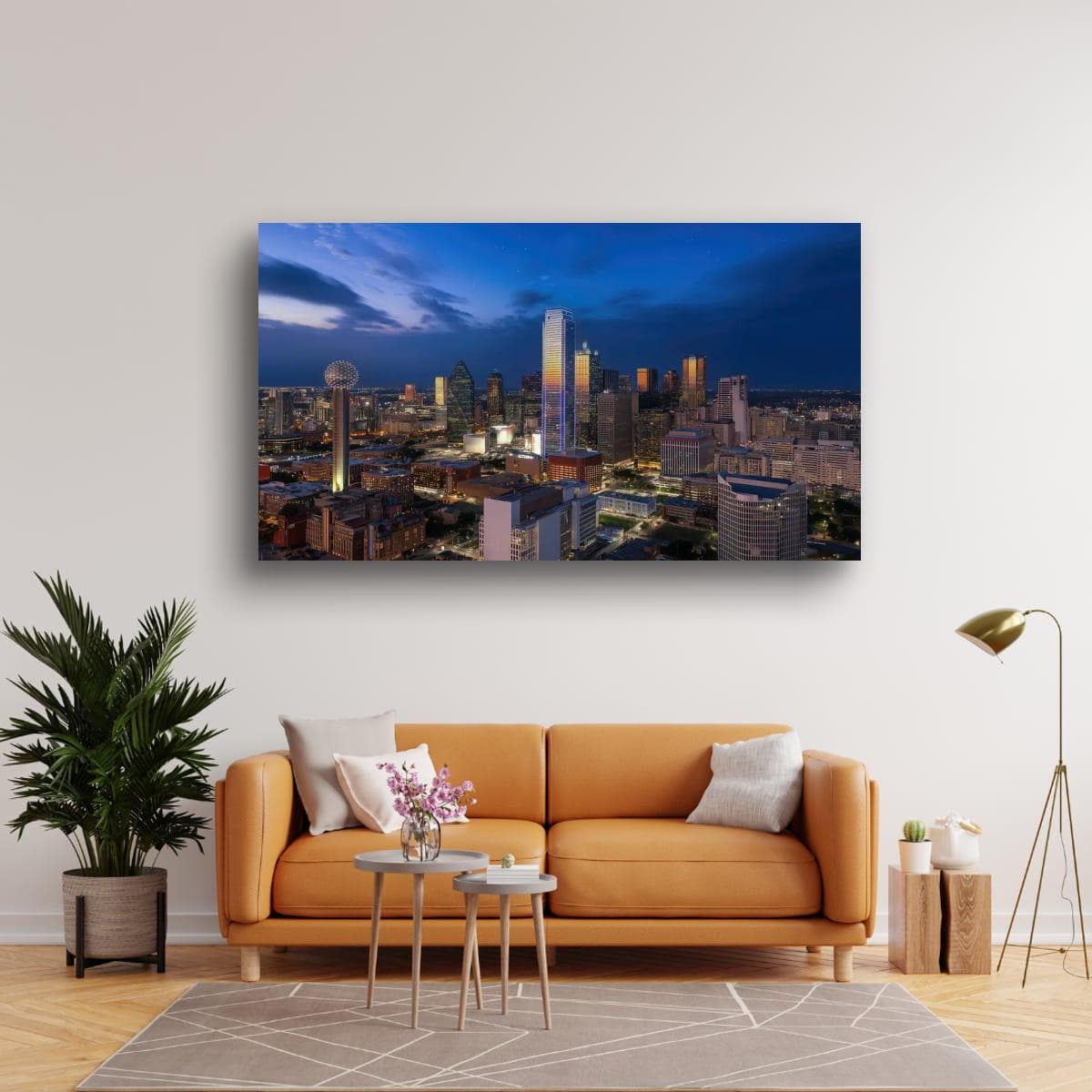 Dallas Skyline Art Print - Dynamic Urban Night Scene | Blue Hour Cityscape Wall Art