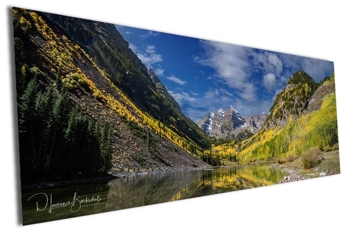 Maroon Bells Photography Print - Rocky Mountain Wall Art With Autumn Landscape