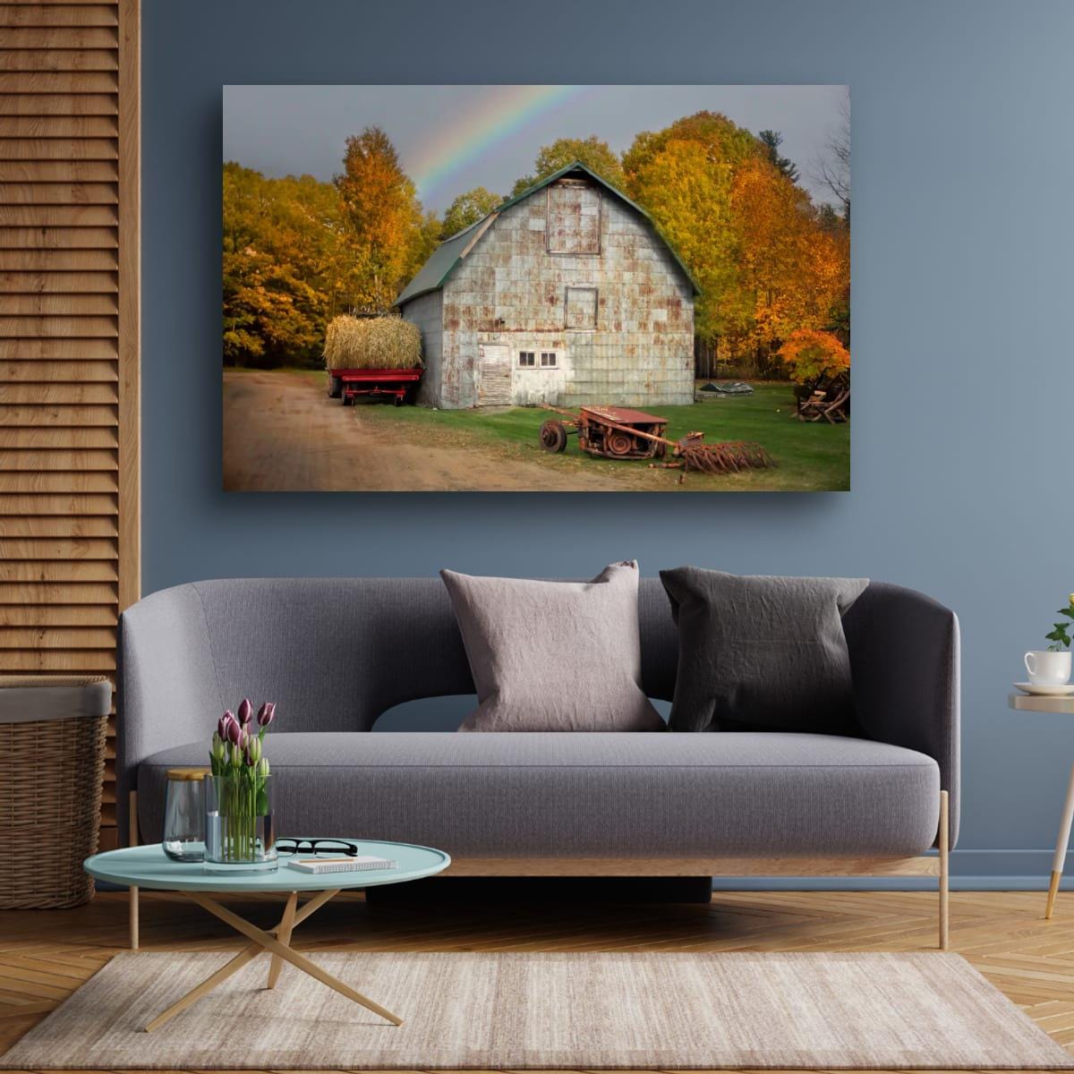 Adirondack Autumn Print - Rustic Wall Art Featuring Vintage Wagon & Fall Foliage