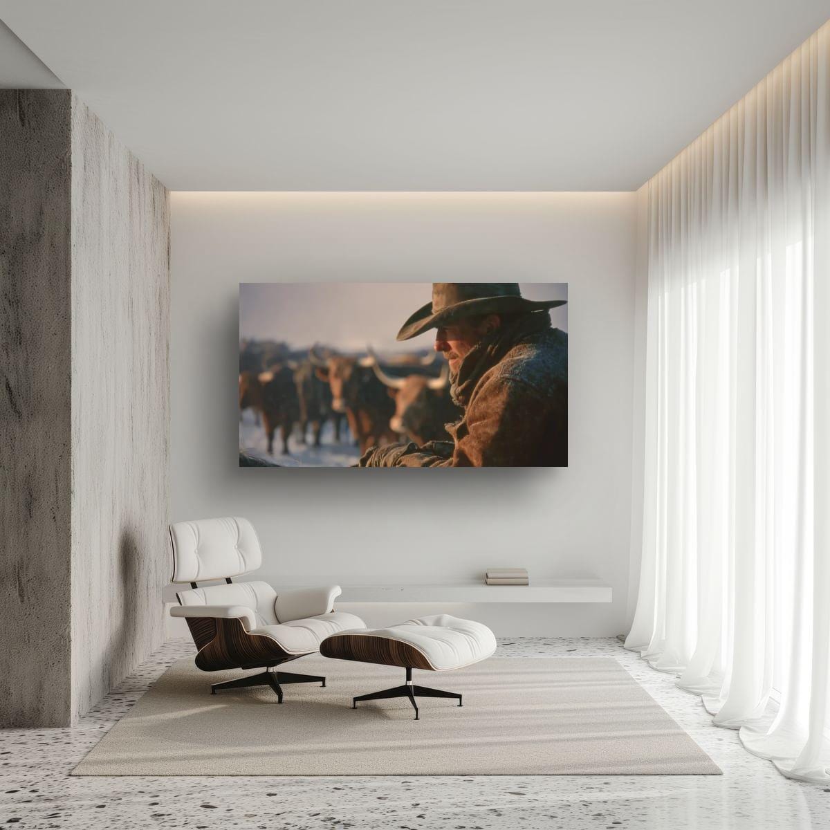 Cowboy Art Print – Rustic Texas Cattle | Western Ranch Wall Art Poster