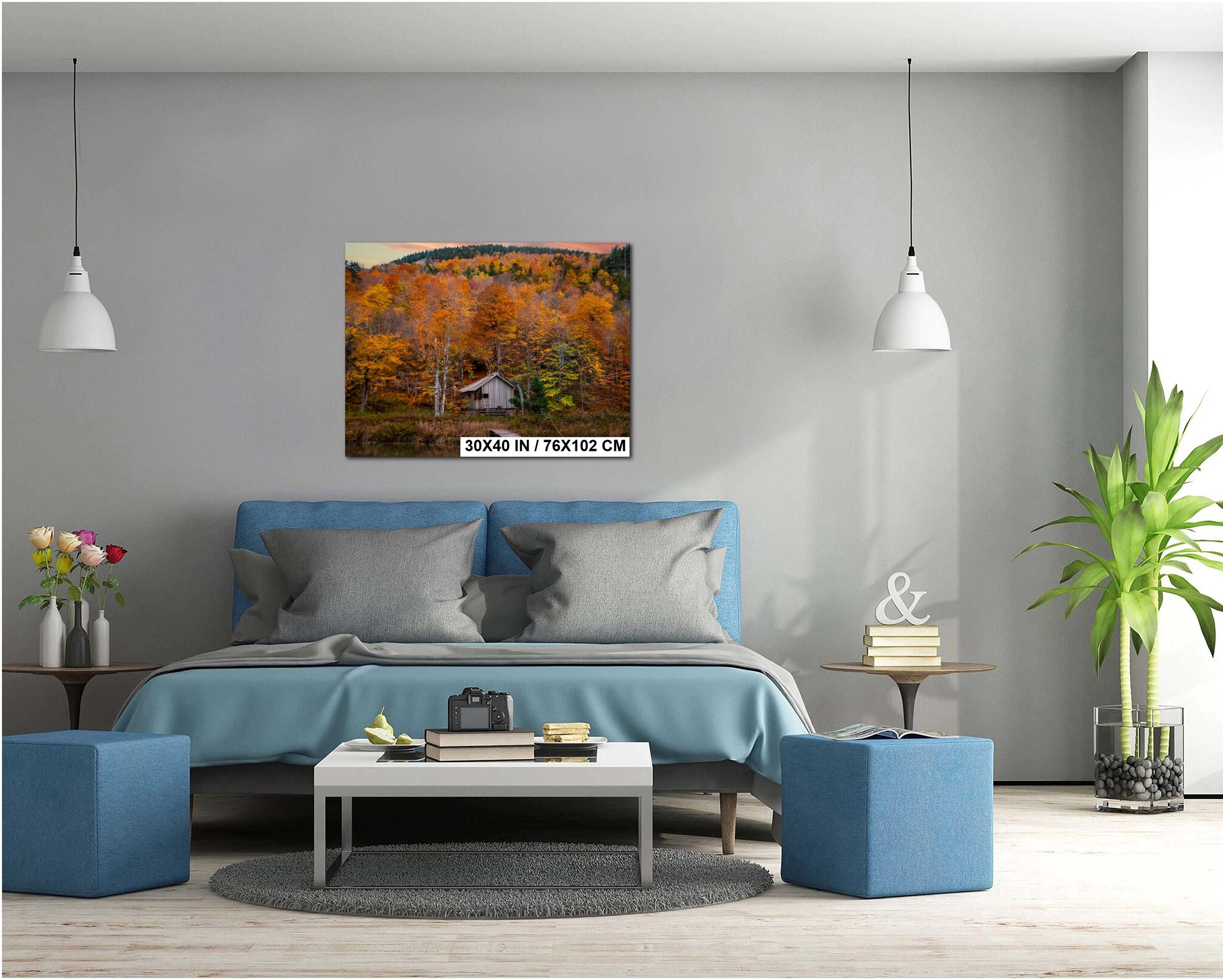 Adirondack Fall Wall Art – Autumn Landscape Print With Vibrant Fall Foliage