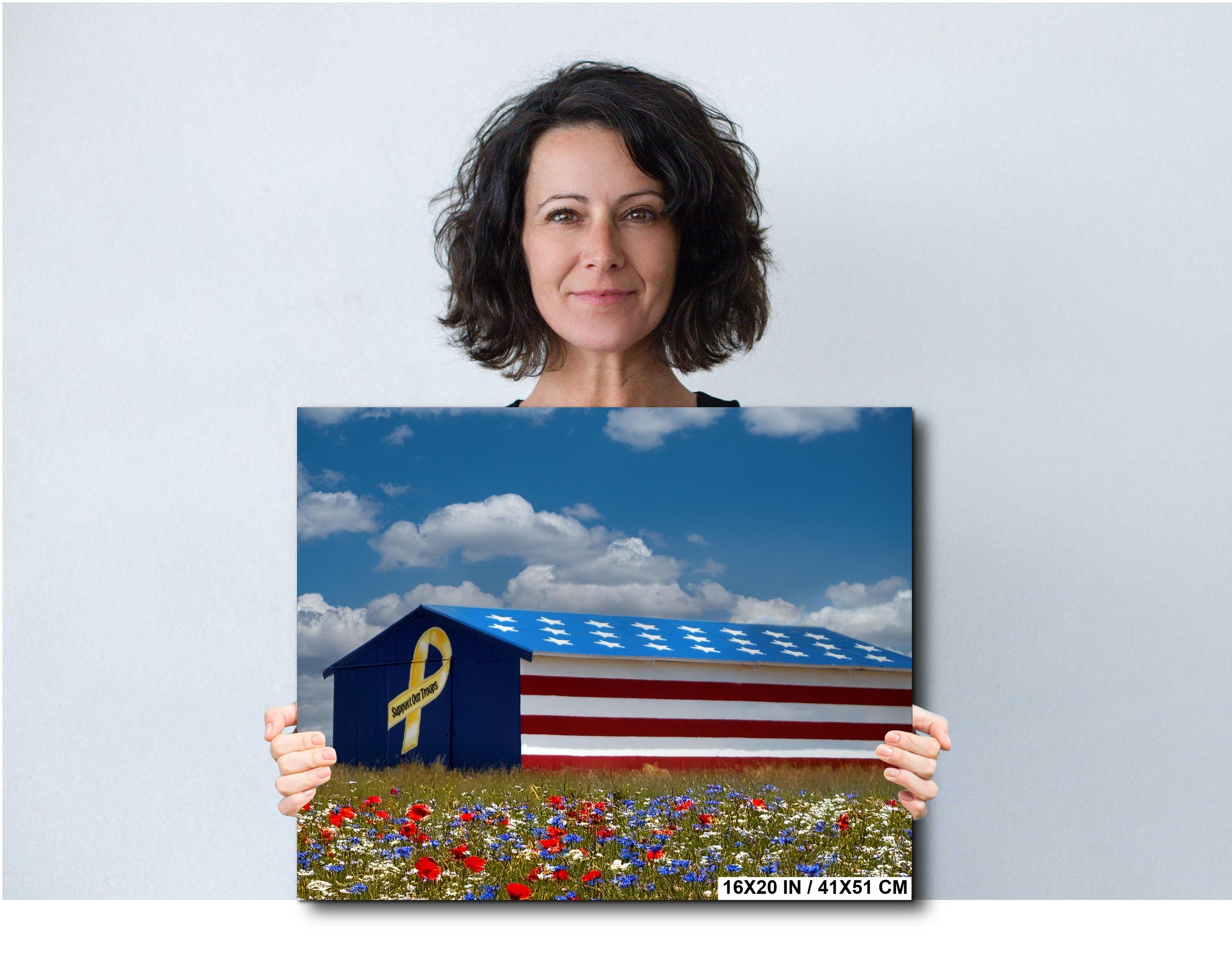 Patriotic Barn Wall Art | Archival Photographic Print – Rustic Wall Hanging & Farmhouse Style
