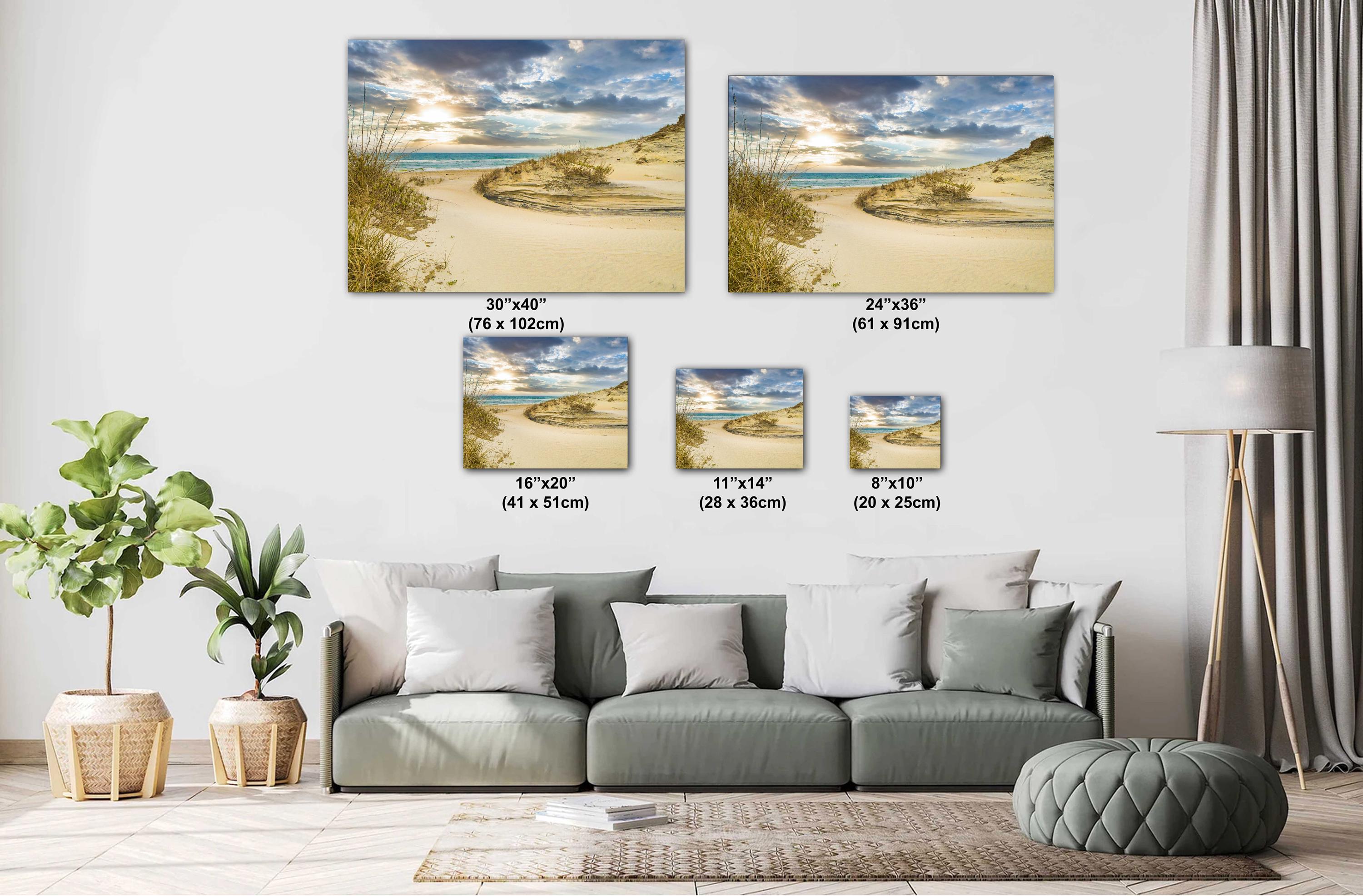 Outer Banks Beach Print – Coastal Wall Art Featuring North Carolina Dunes & Ocean Waves