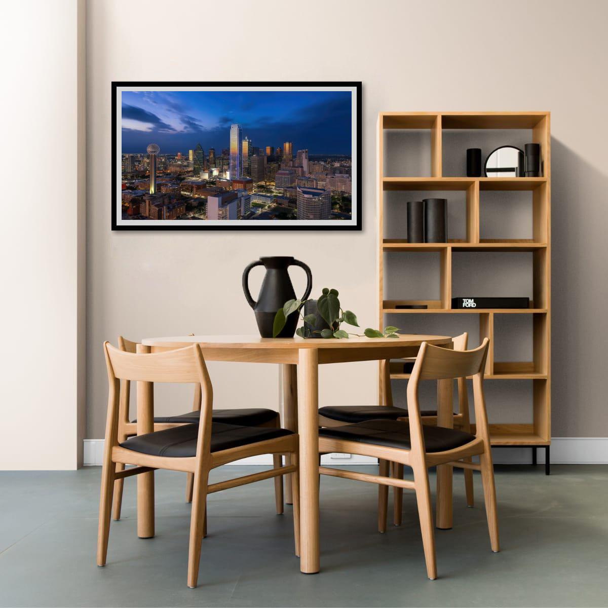 Dallas Skyline Art Print - Dynamic Urban Night Scene | Blue Hour Cityscape Wall Art