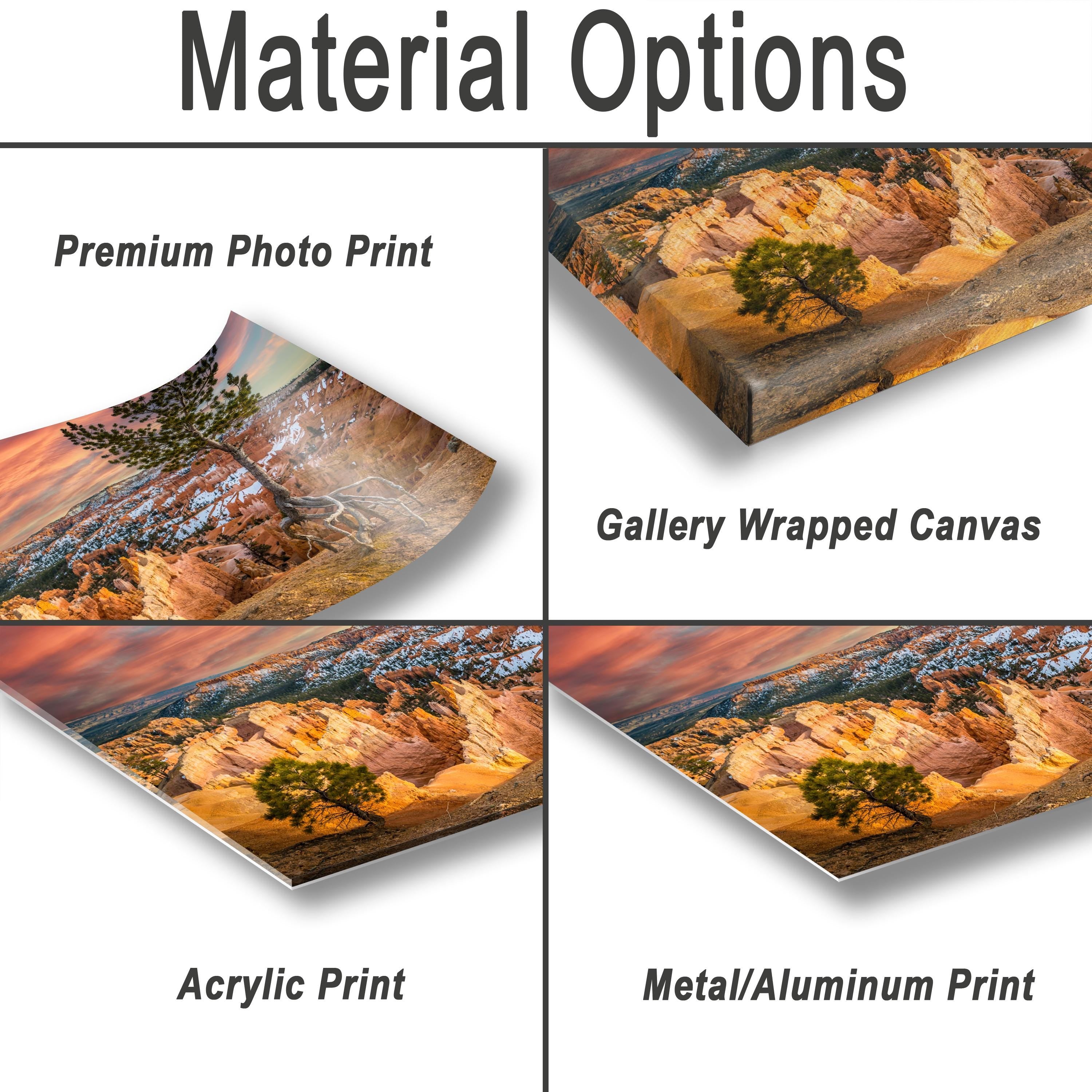 Bryce Canyon Wall Art – Utah Landscape Print | Snowy Sandstone Cliffs Photography