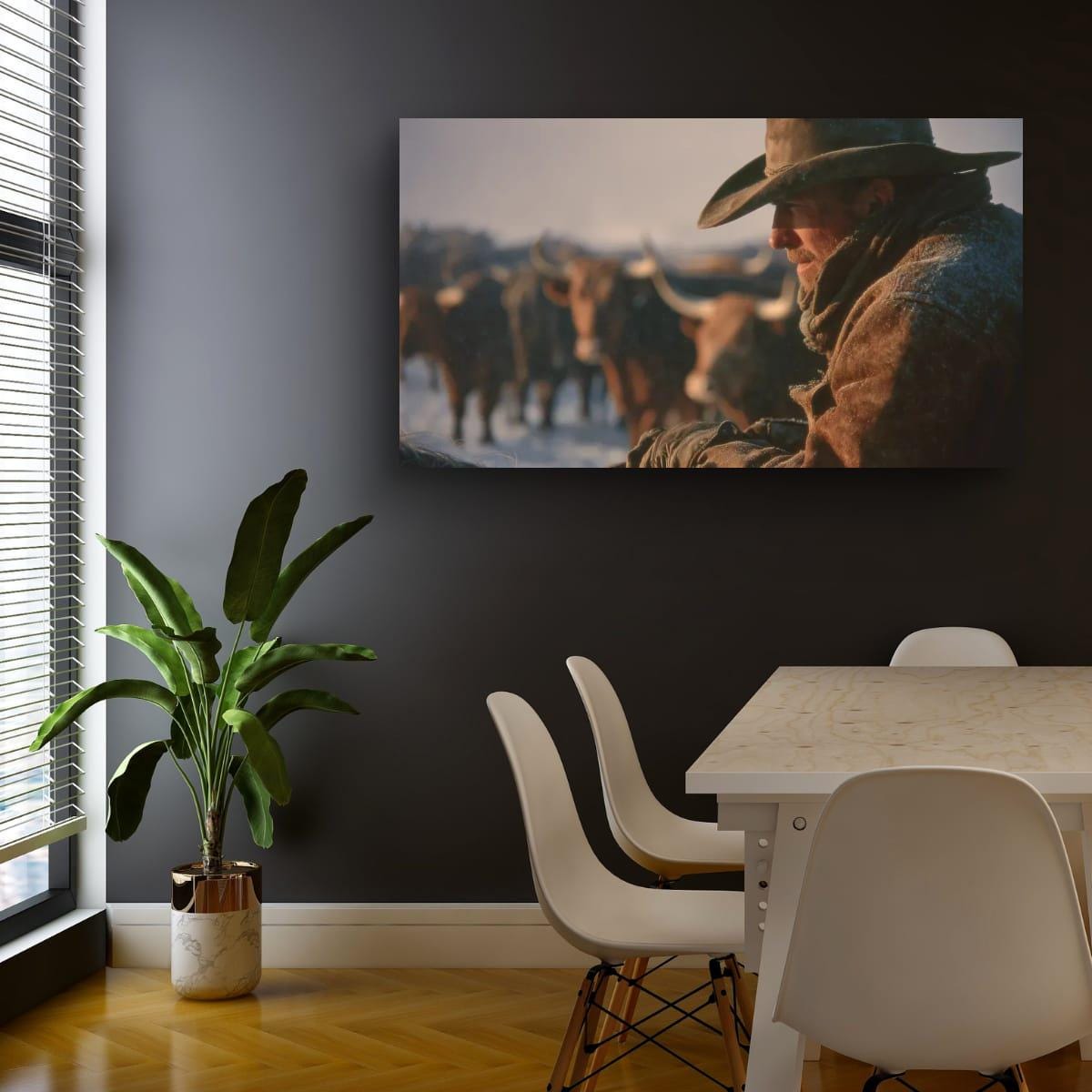 Cowboy Art Print – Rustic Texas Cattle | Western Ranch Wall Art Poster
