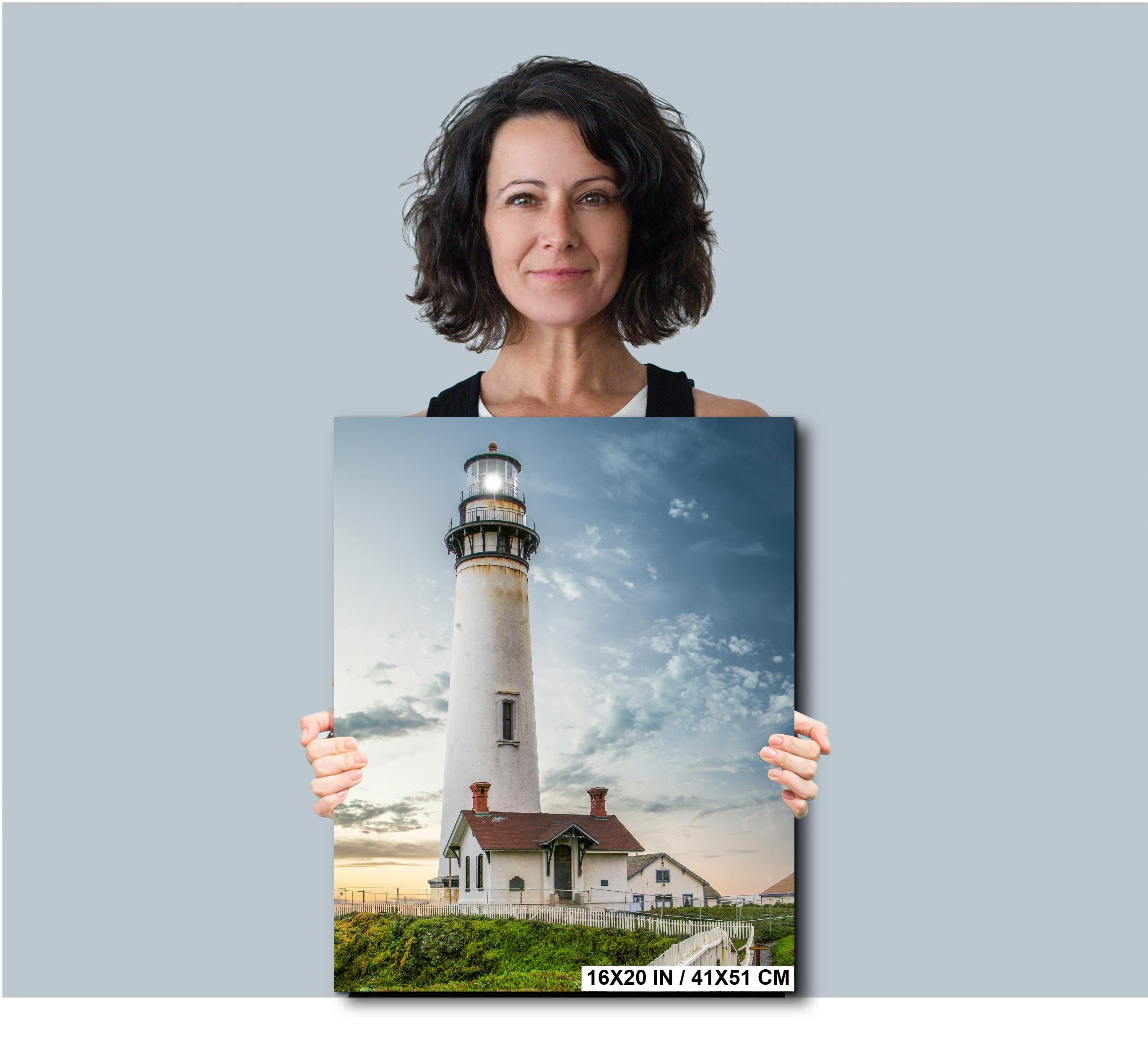Lighthouse Wall Art – Coastal Photo Print of Pidgeon Point Rustic Decor