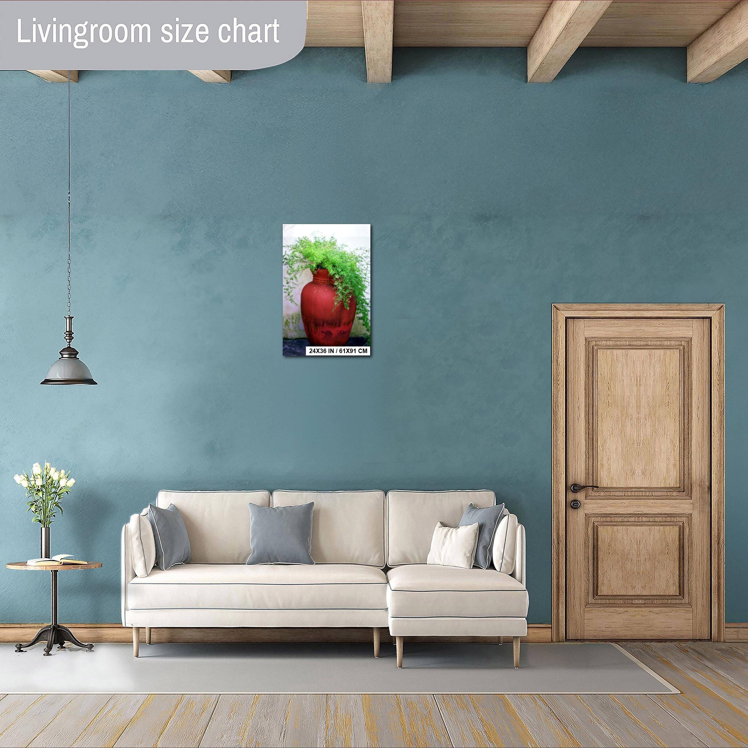 Potted Fern Wall Art – Botanical Print with Colorful Flower Art for Home Decor