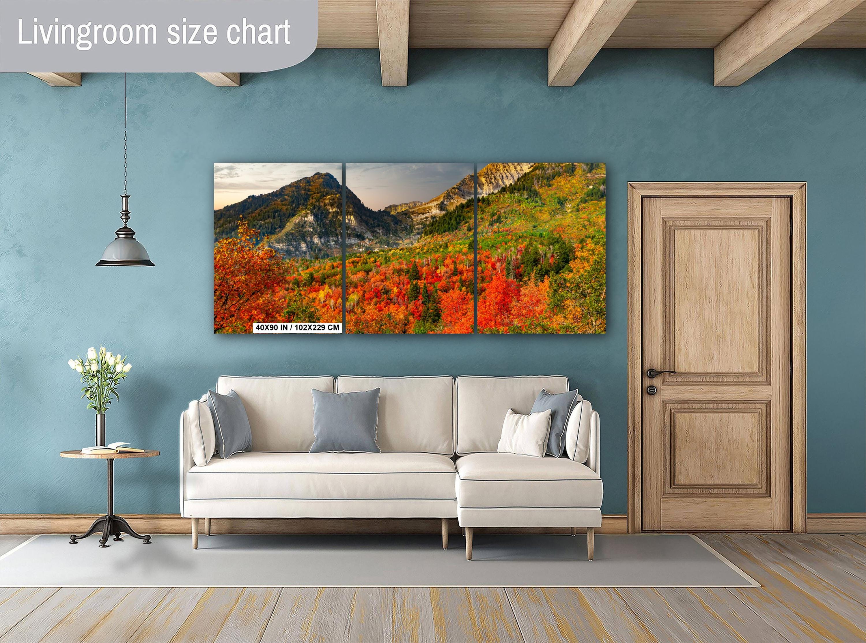 Wasatch Mountains Wall Art – Autumn Mountain Print With Vibrant Fall Colors