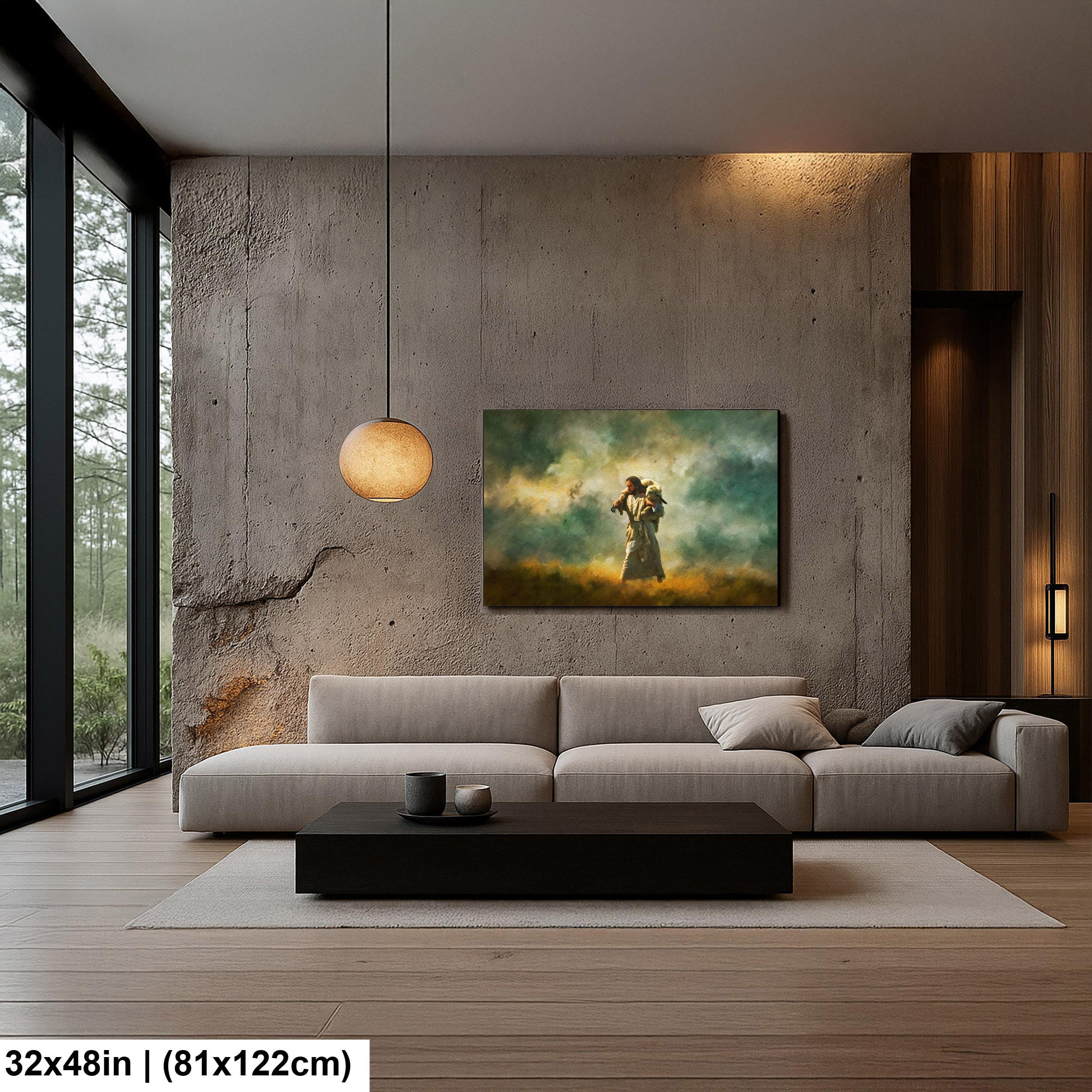 Christian Art Print – Jesus and Lamb Religious Wall Decor | Faith Inspired Art