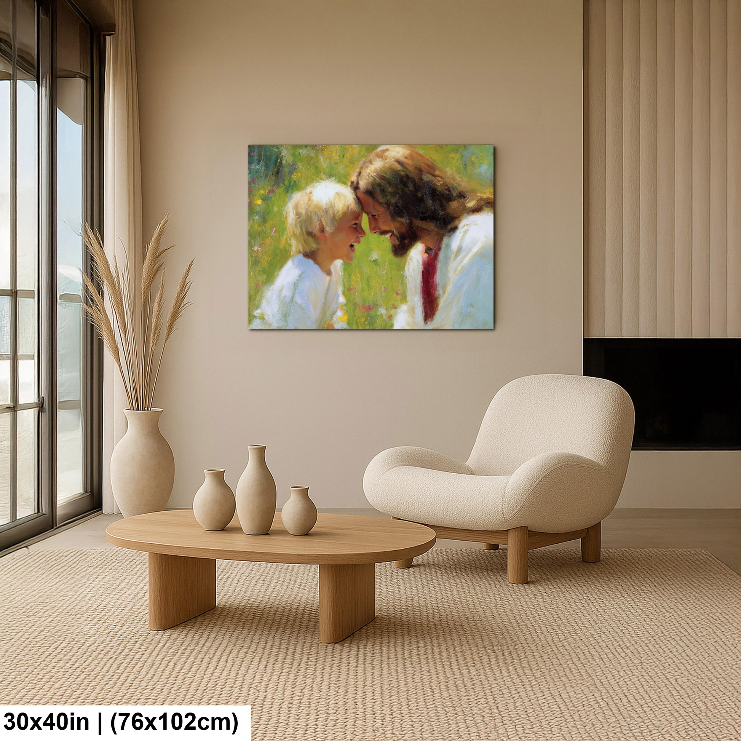 Jesus Christ Art – Blessed Children Painting | Christian Wall Decor, Spiritual Home Decoration