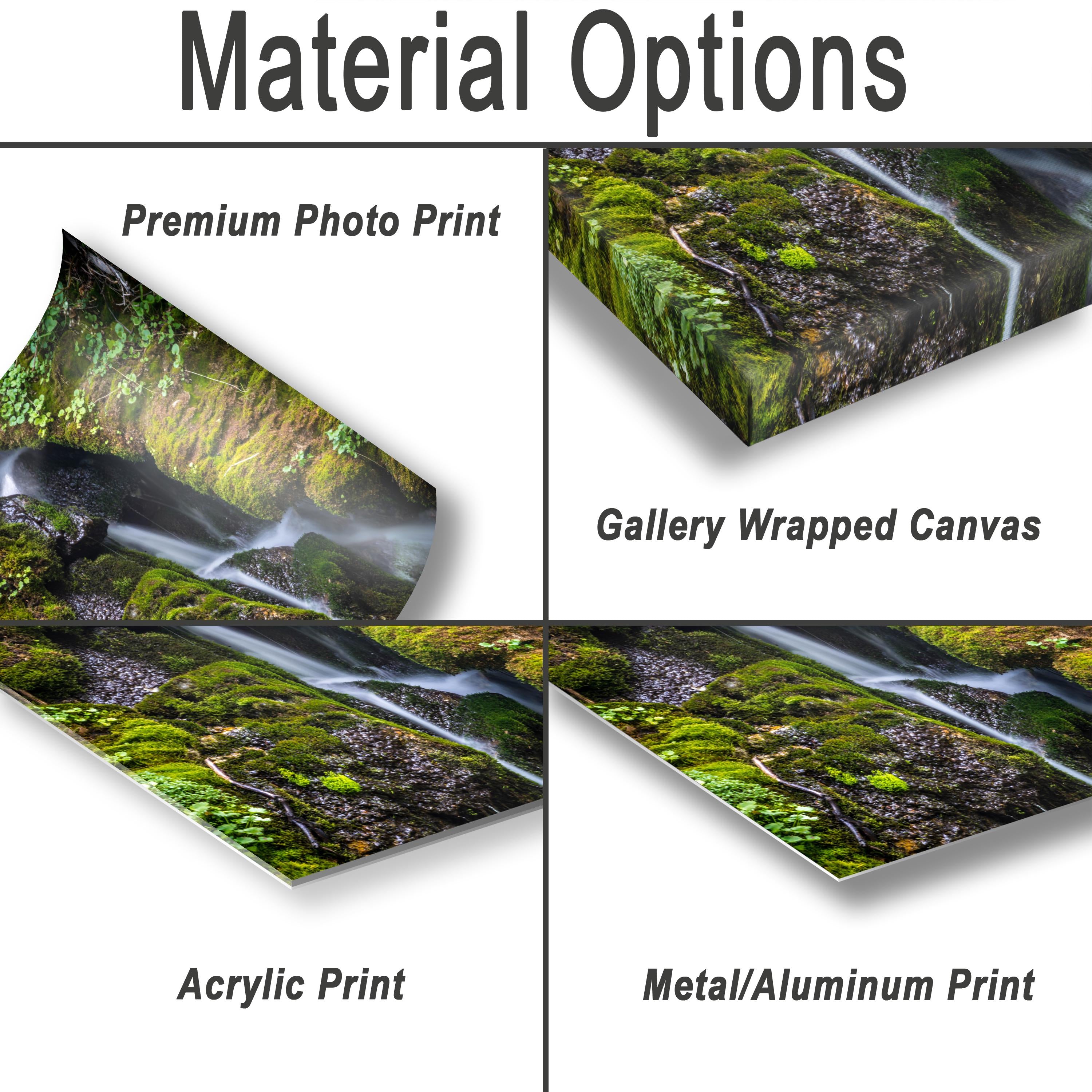 Sawtooth Mountains Waterfall Print – Scenic Mountain Waterfall Art for Rustic Cabin Wall