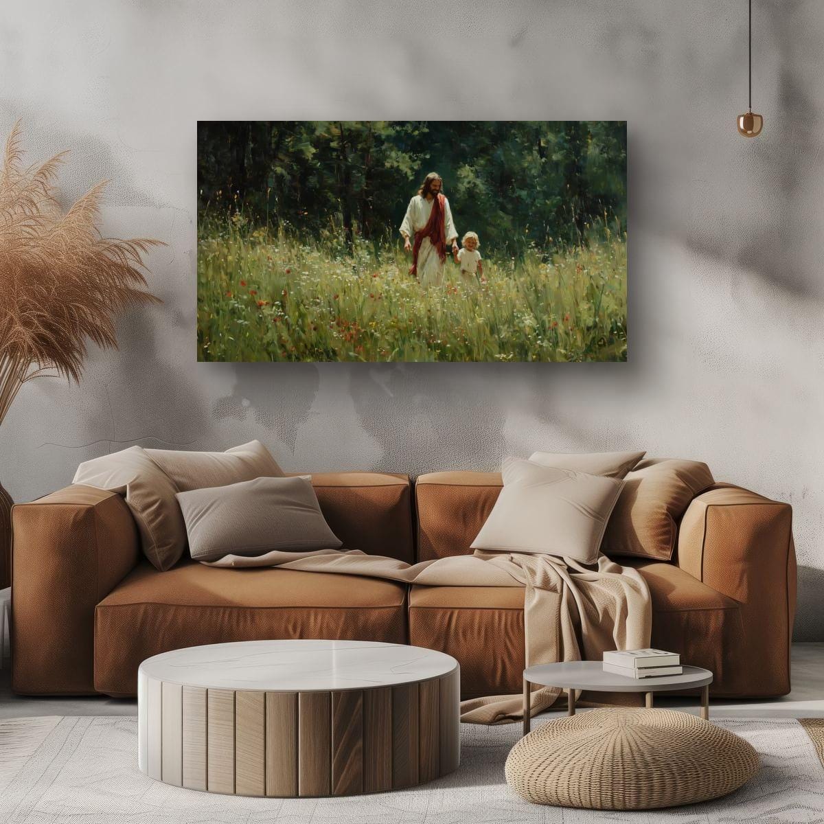 Christian Religious Wall Art – Jesus and Child Painting | Blessed Children Art Print