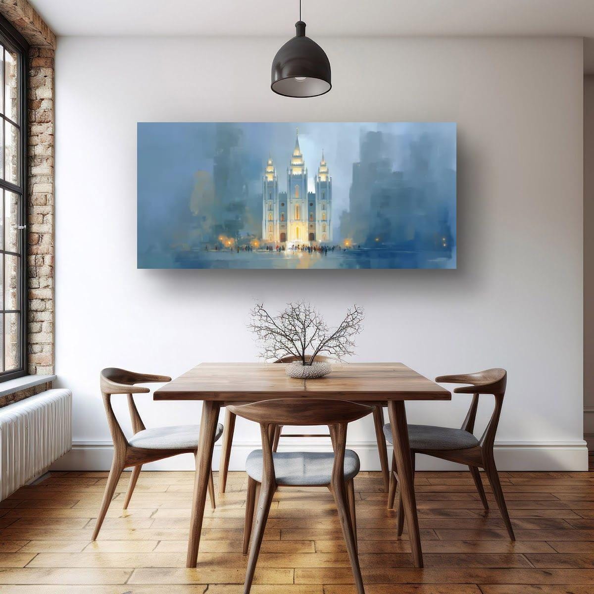 Salt Lake Temple Painting – Textured Religious Canvas for Mormon Home Decor