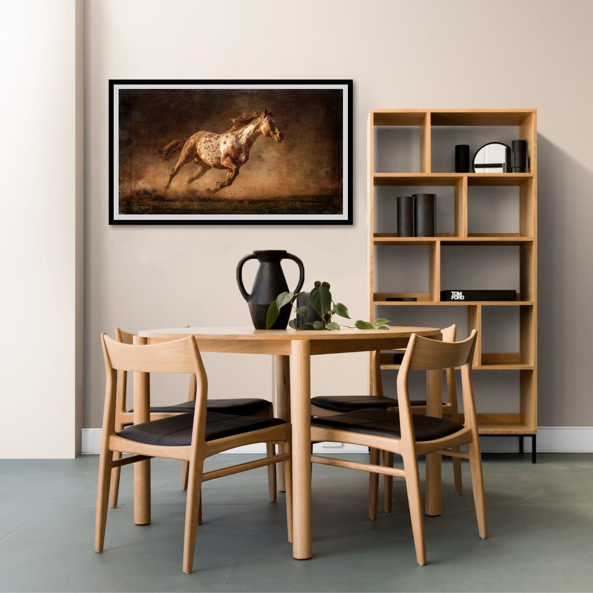 Palomino Art Print - Rustic Western Wall Art | Sunset Horse Painting Decor