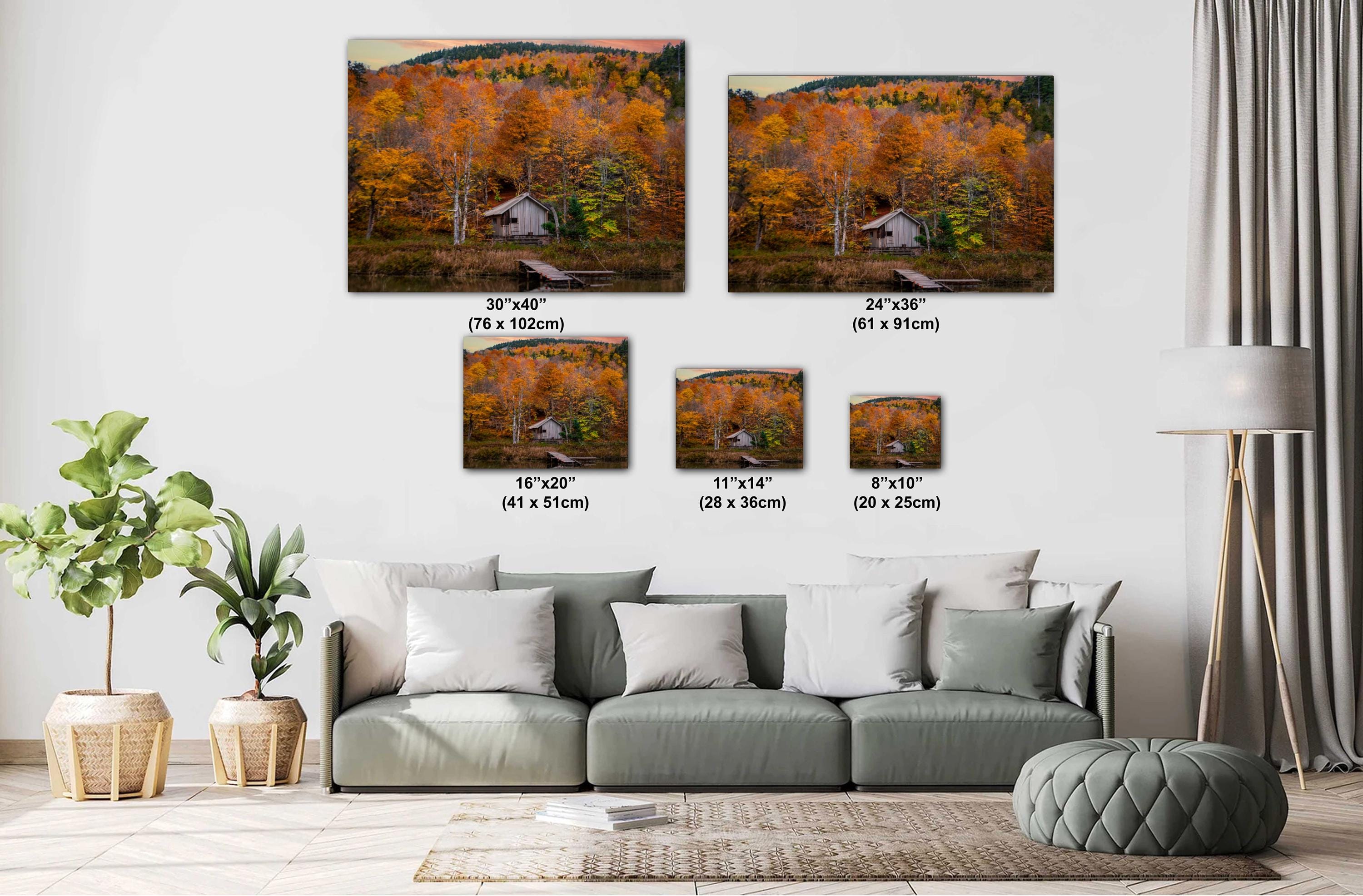 Adirondack Fall Wall Art – Autumn Landscape Print With Vibrant Fall Foliage