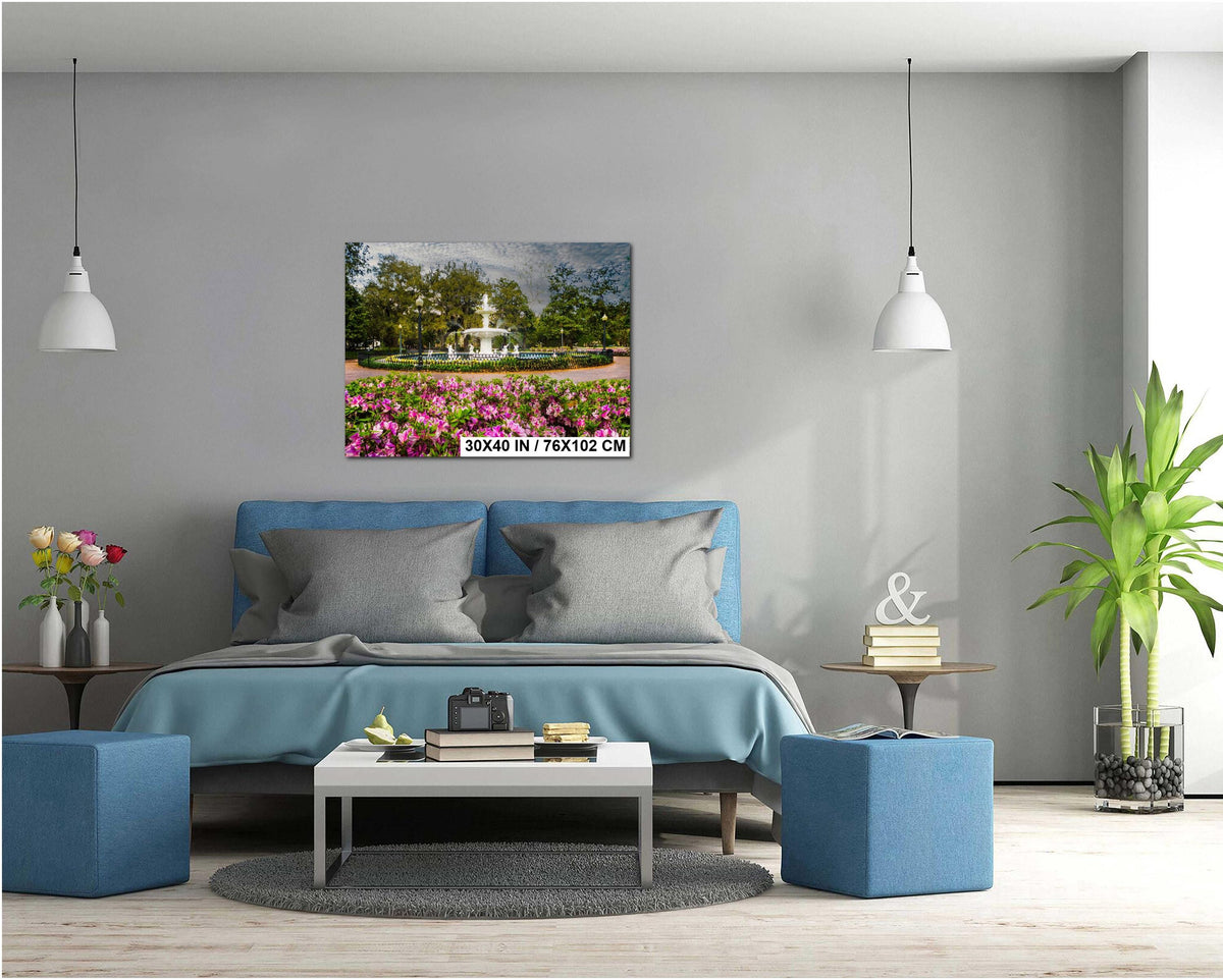 Forsyth Fountain Print – Savannah Wall Art | Historic Southern Landmark Decor