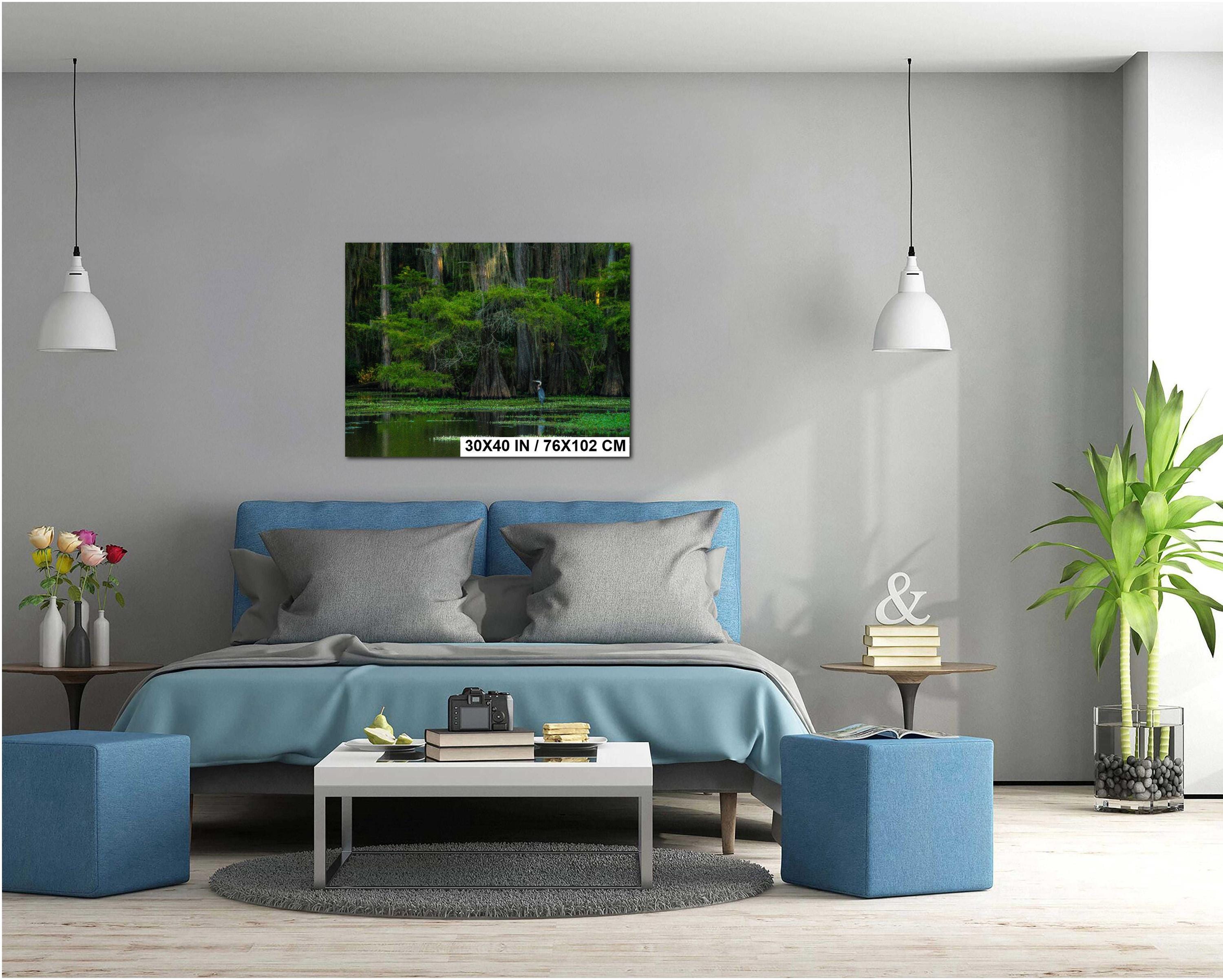 Caddo Lake Photography Print - Texas Bayou Cypress Heron Landscape Wall Art