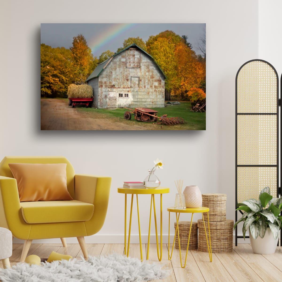 Adirondack Autumn Print - Rustic Wall Art Featuring Vintage Wagon & Fall Foliage