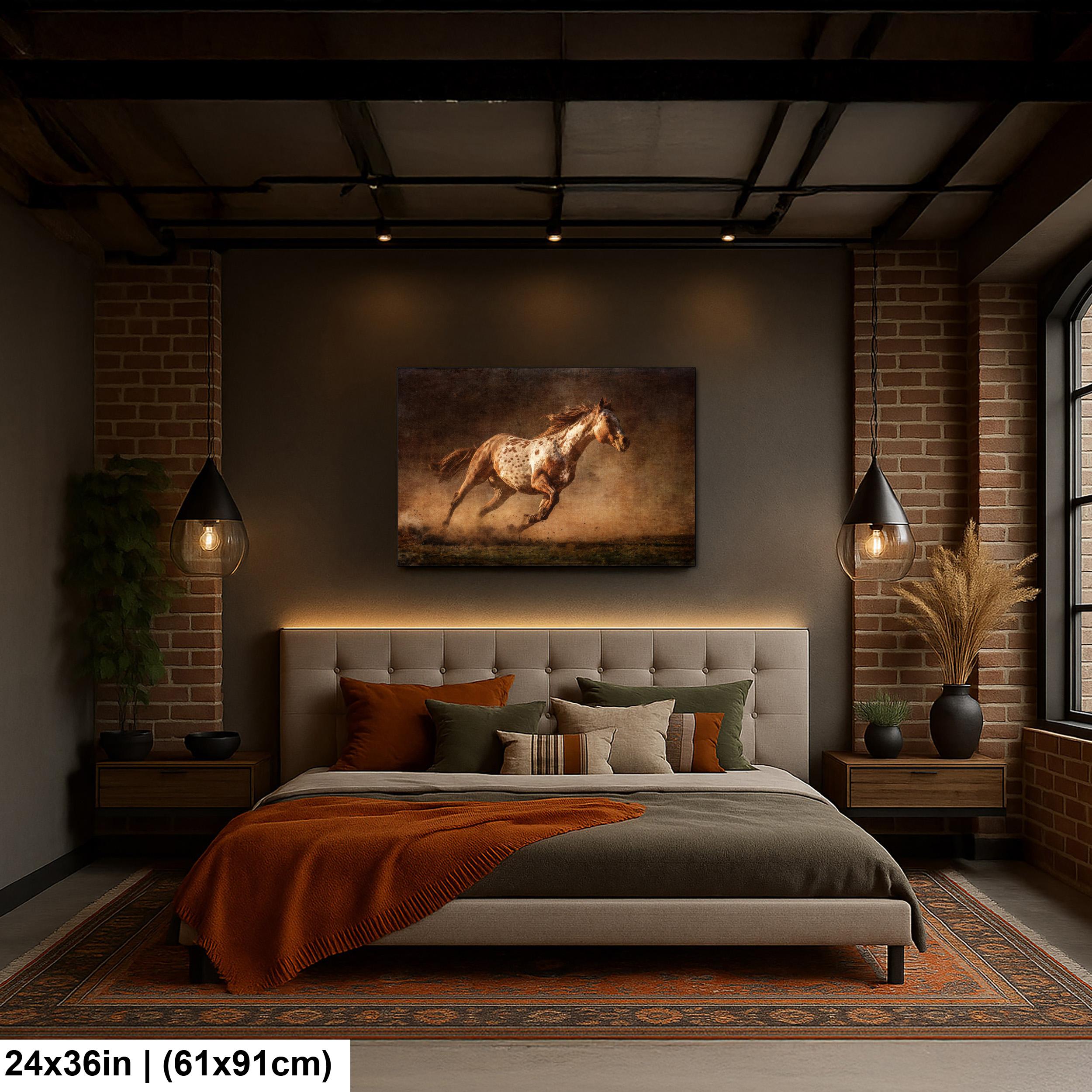 Palomino Art Print - Rustic Western Wall Art | Sunset Horse Painting Decor